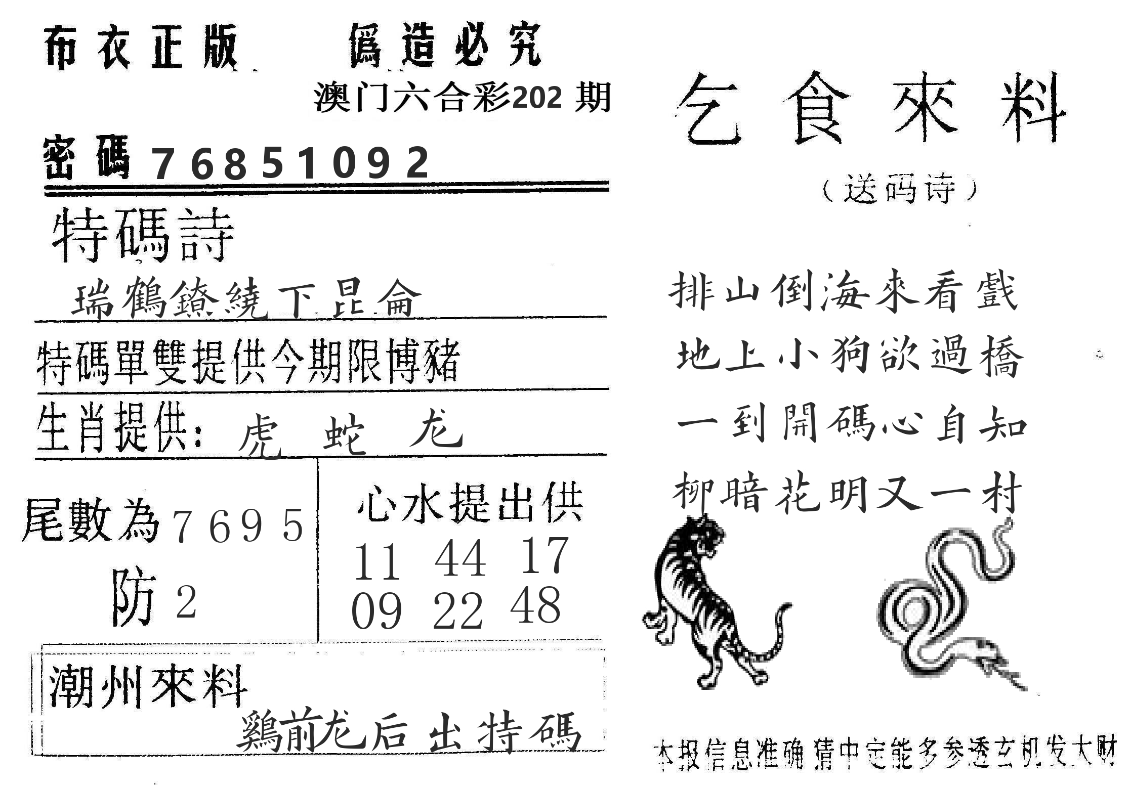 千禧码王 第202期