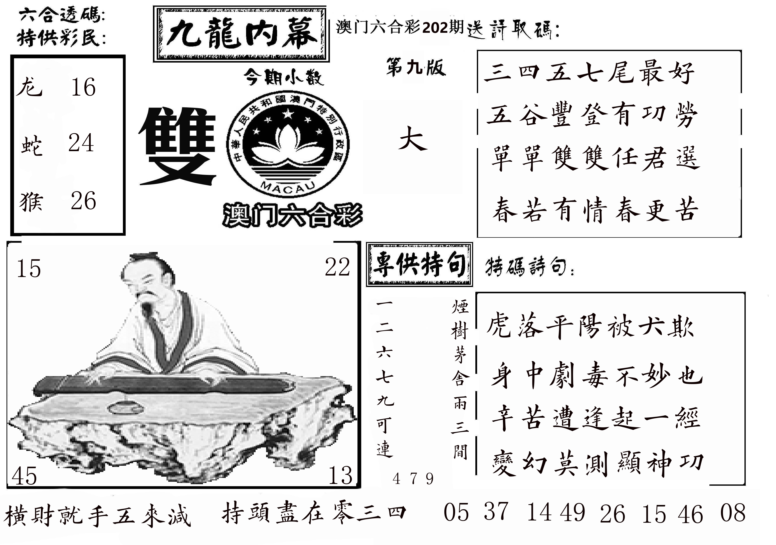 澳门传真3 第202期
