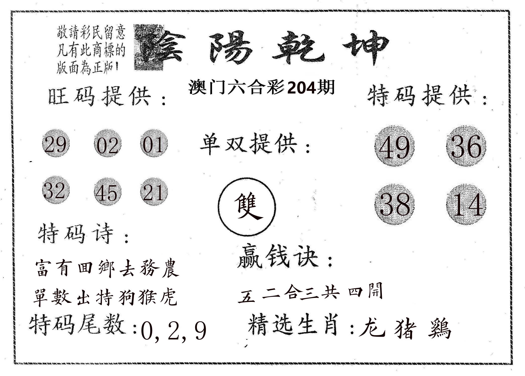 阴阳乾坤 第204期
