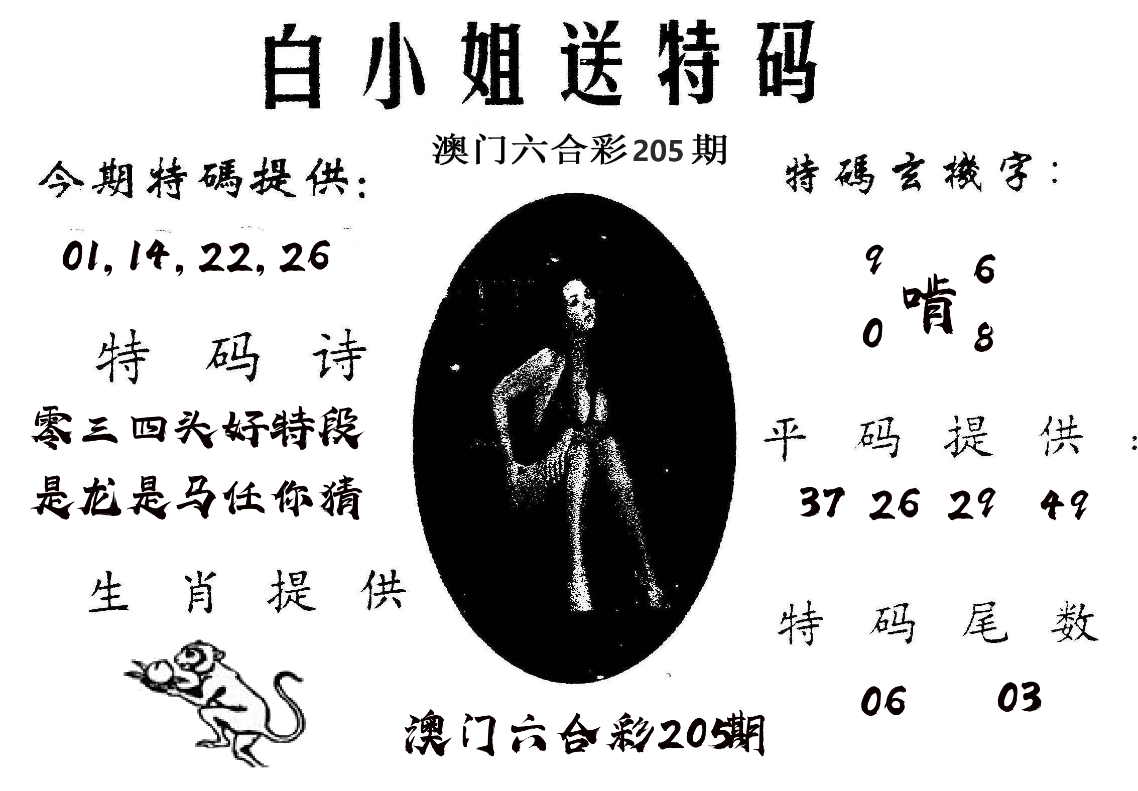 白姐送特 第205期