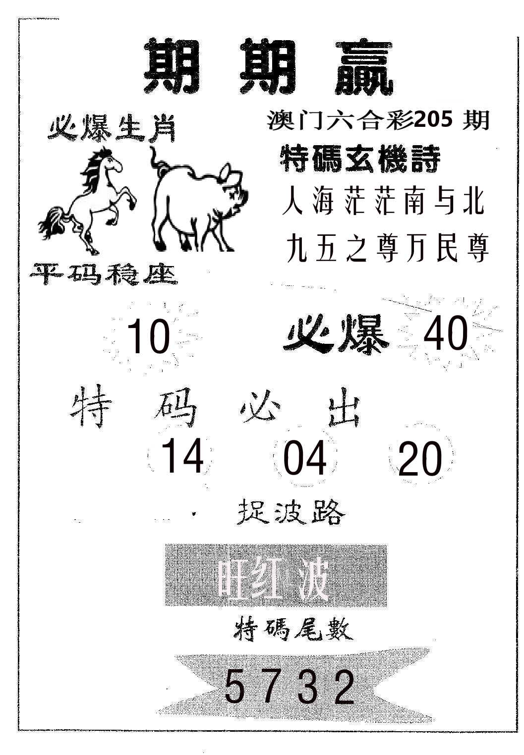 期期赢 第205期