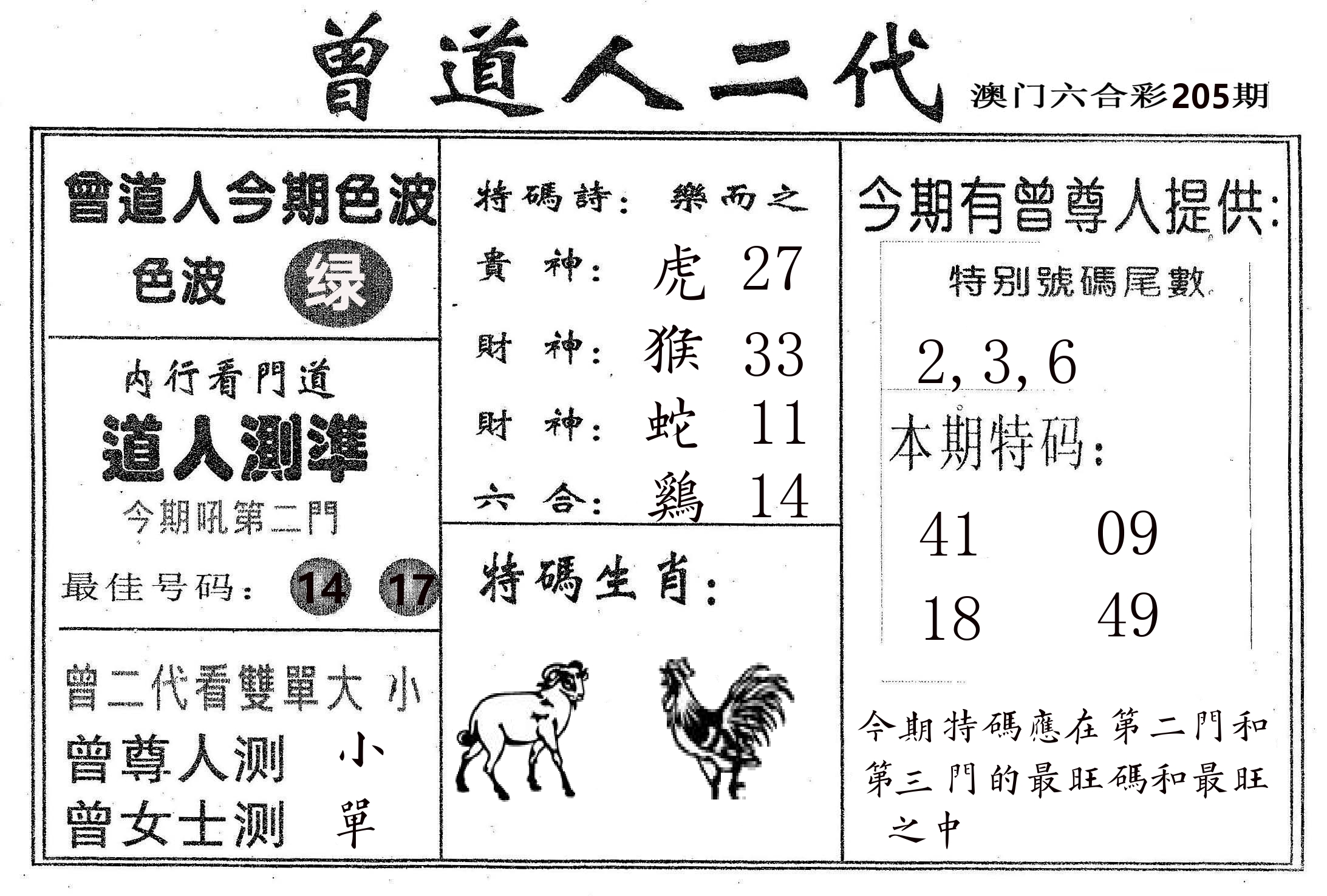 曾二代 第205期