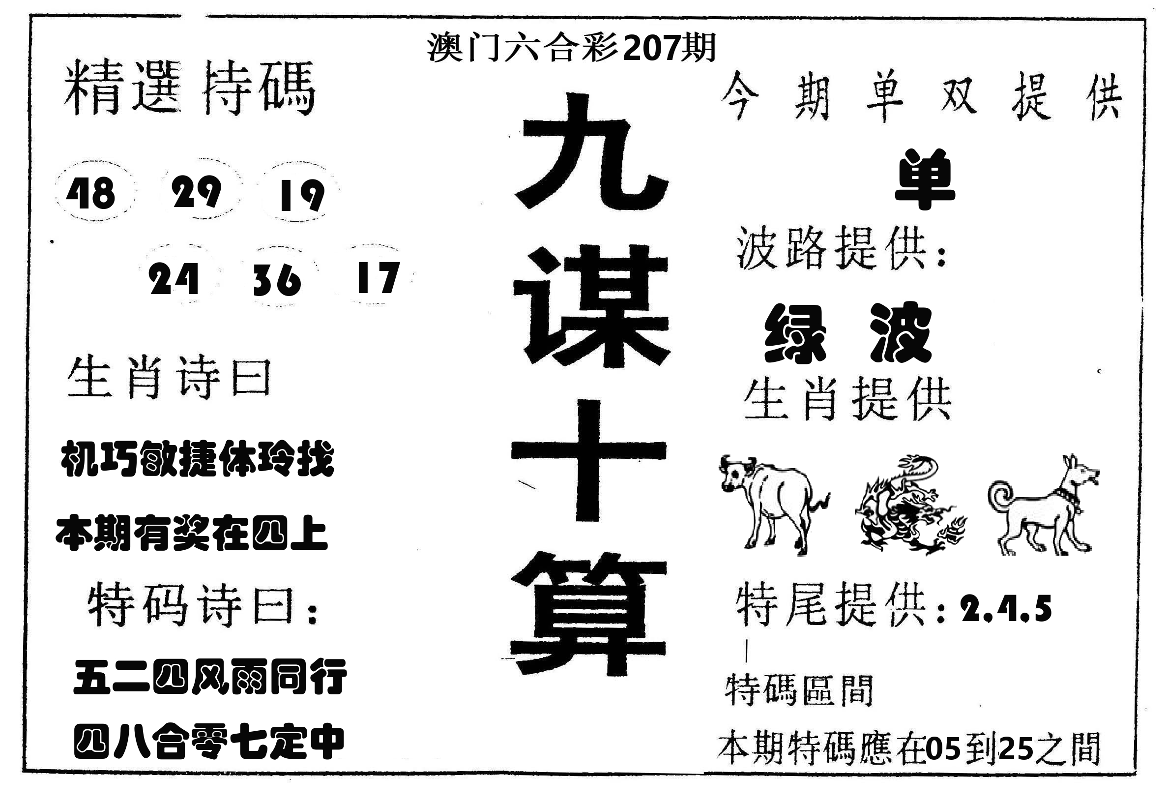 九谋十算 第207期