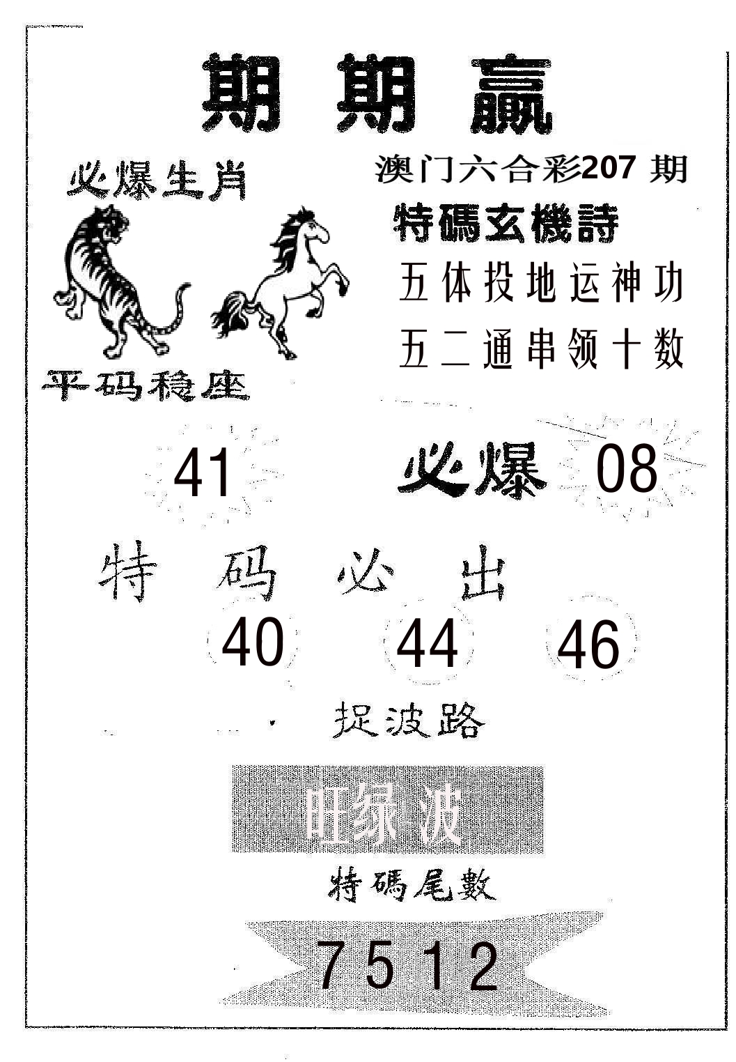 期期赢 第207期