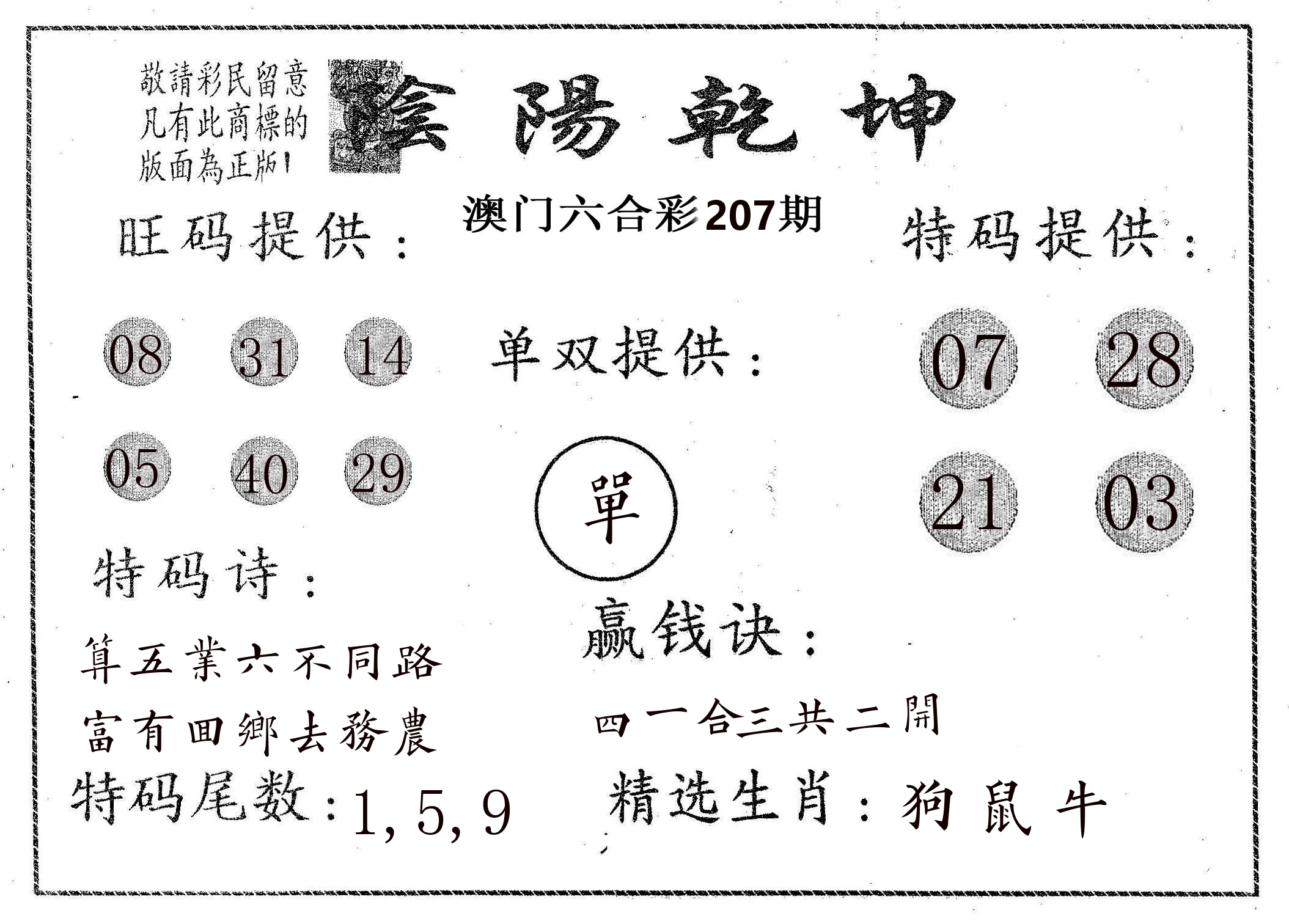 阴阳乾坤 第207期