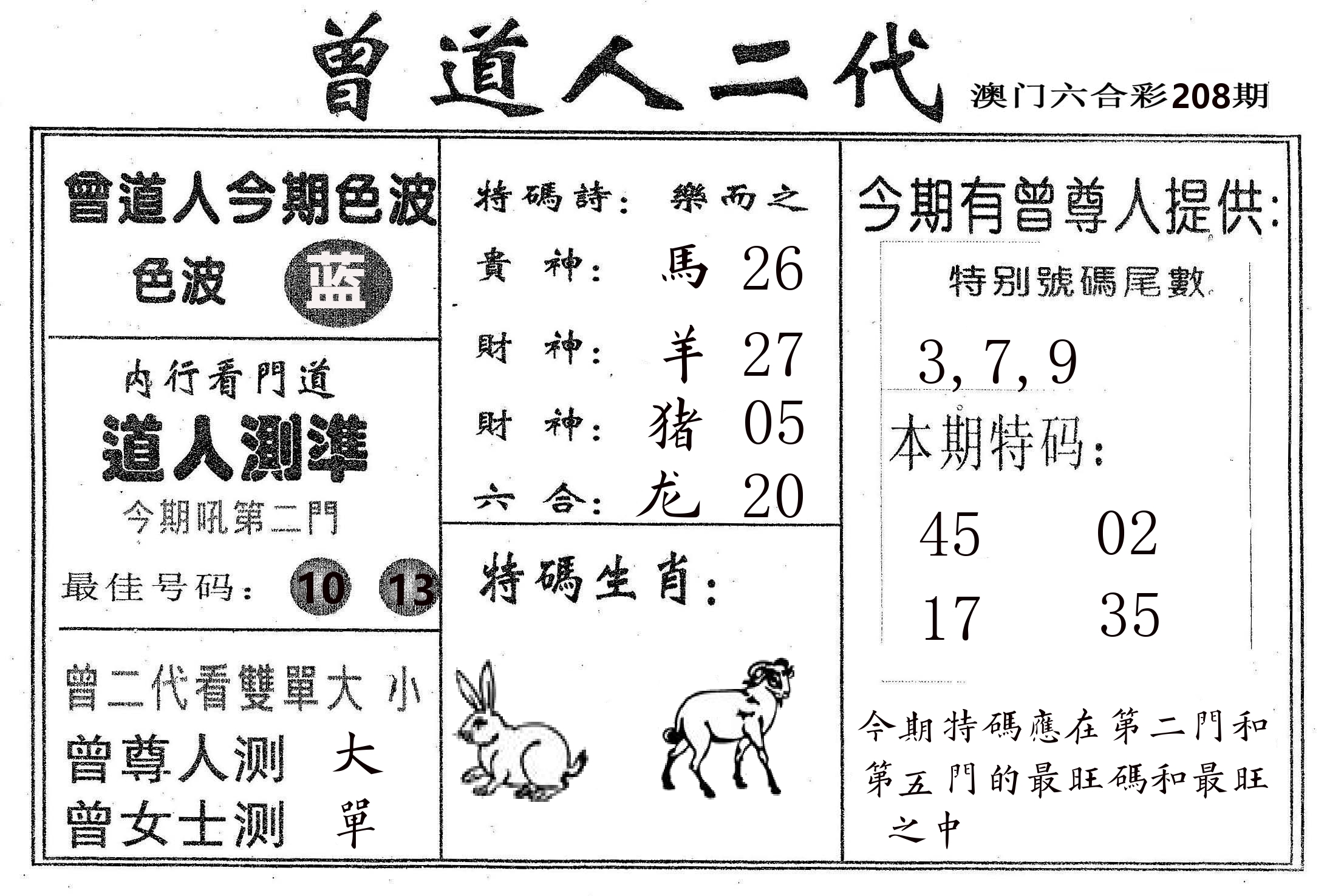 曾二代 第208期