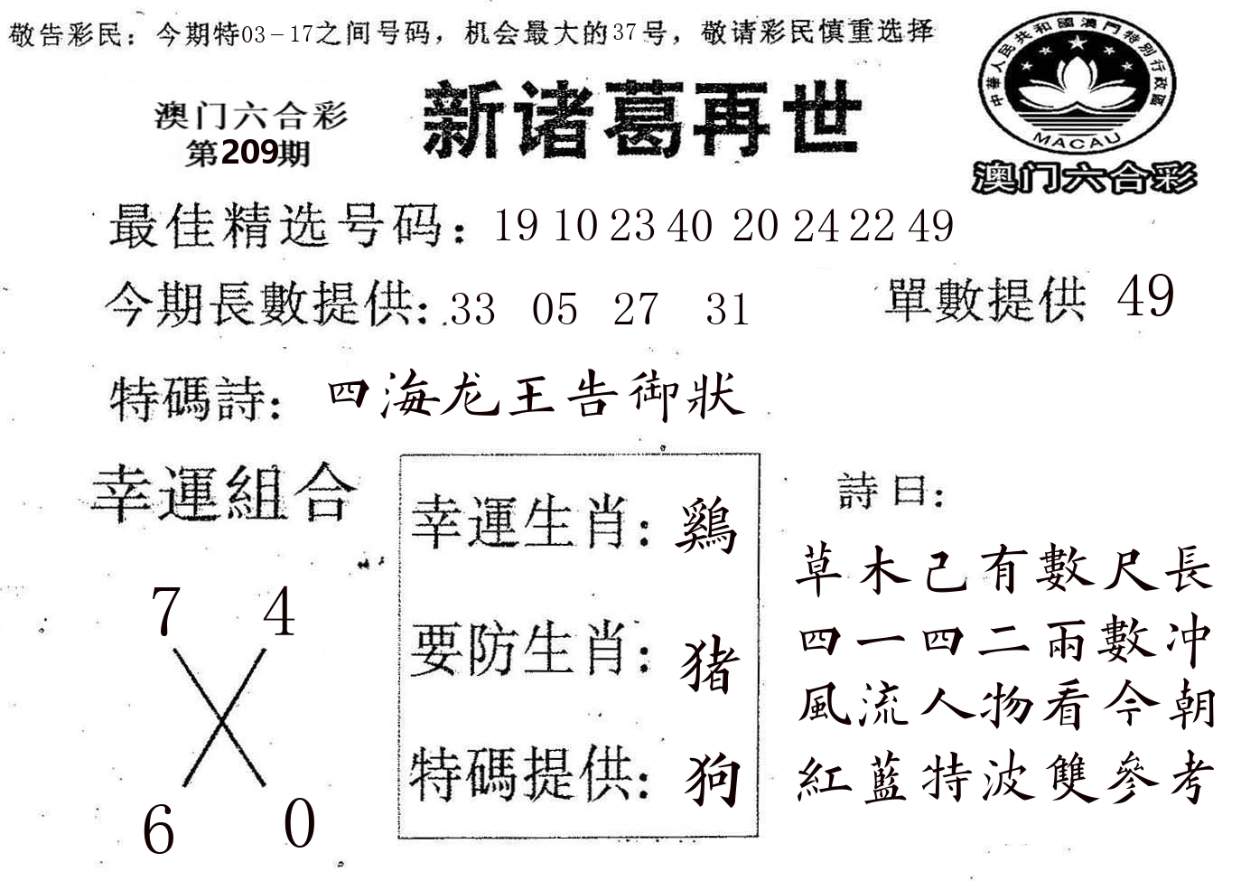 新诸葛 第209期