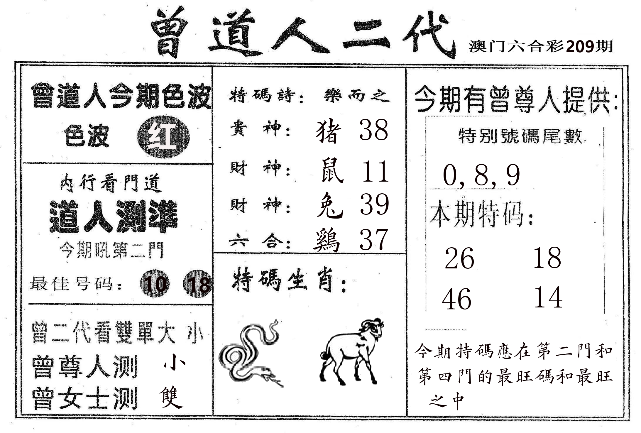曾二代 第209期