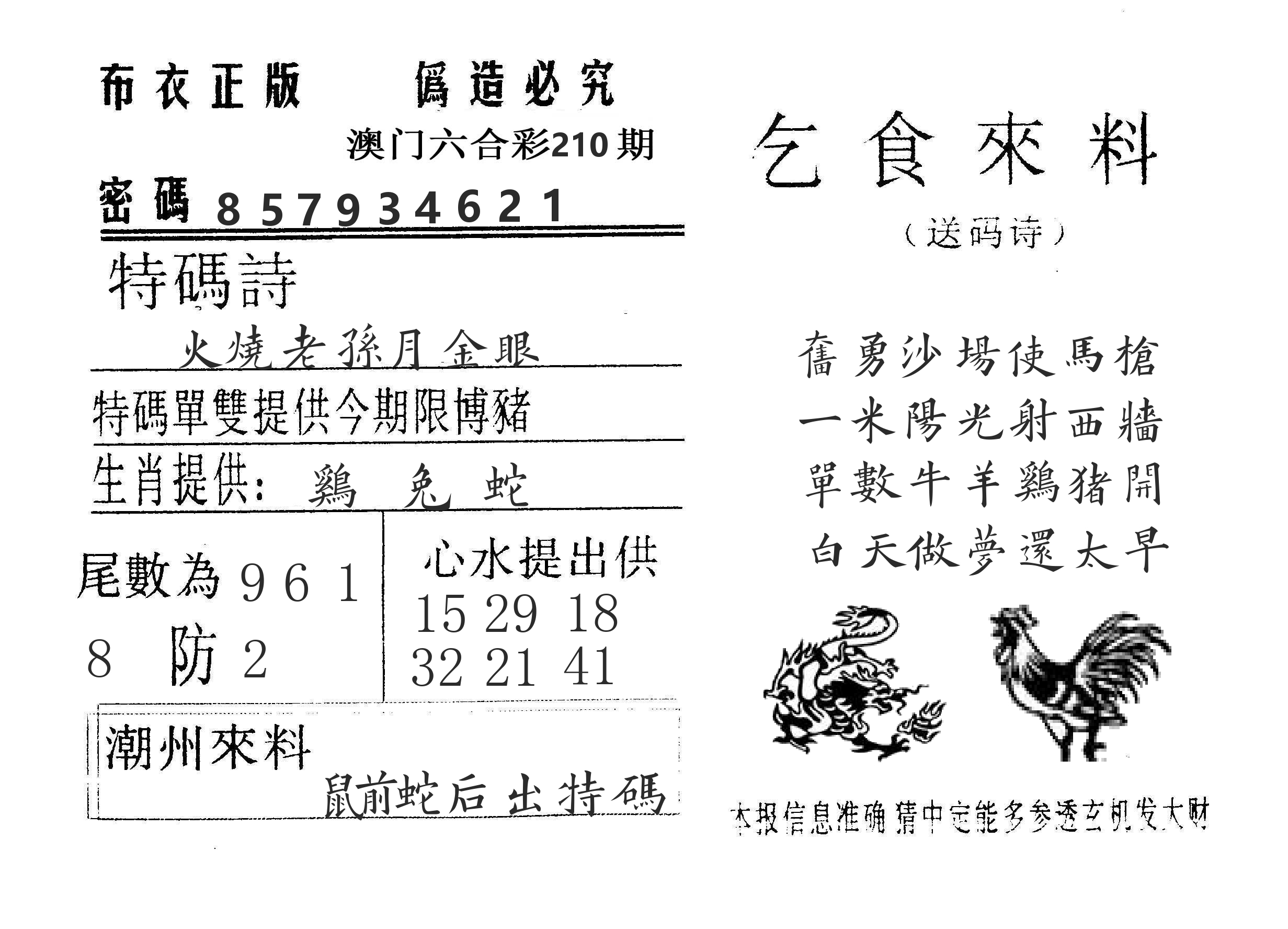 乞食来料 第210期