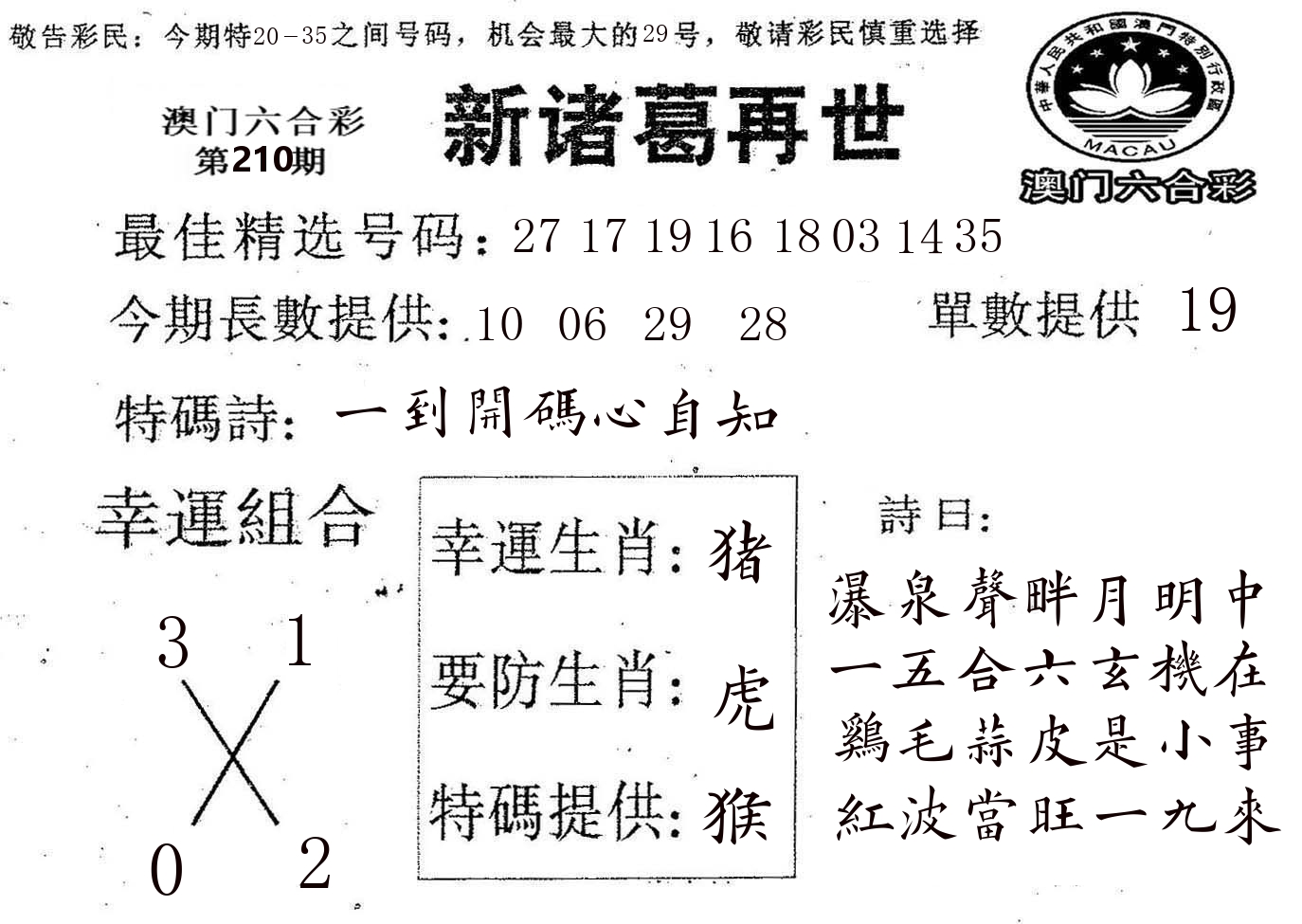 新诸葛 第210期