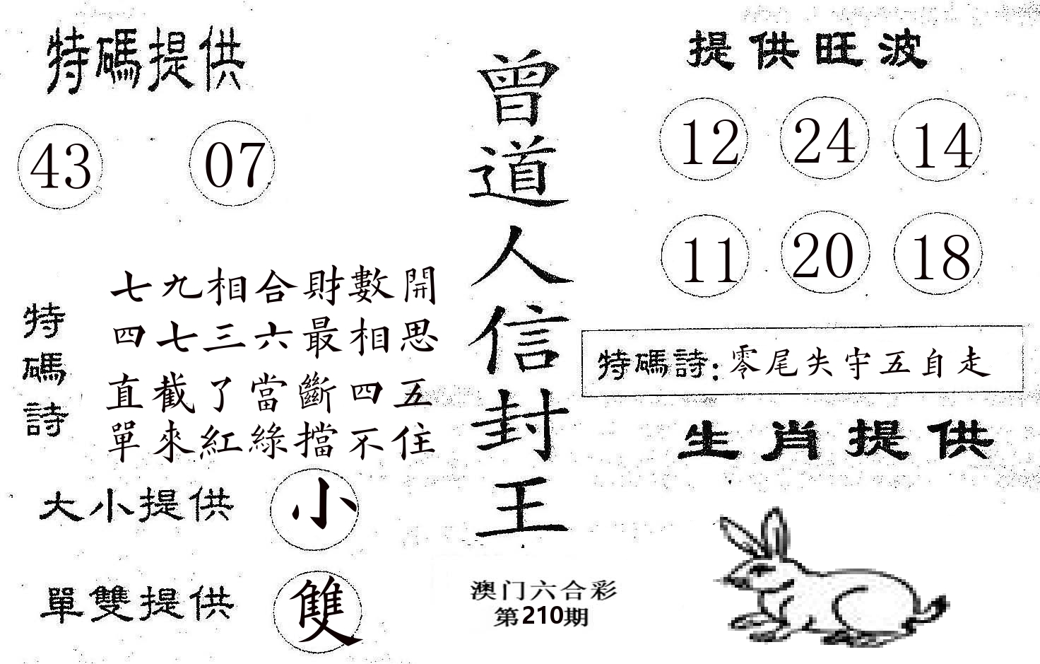 曾信封王 第210期