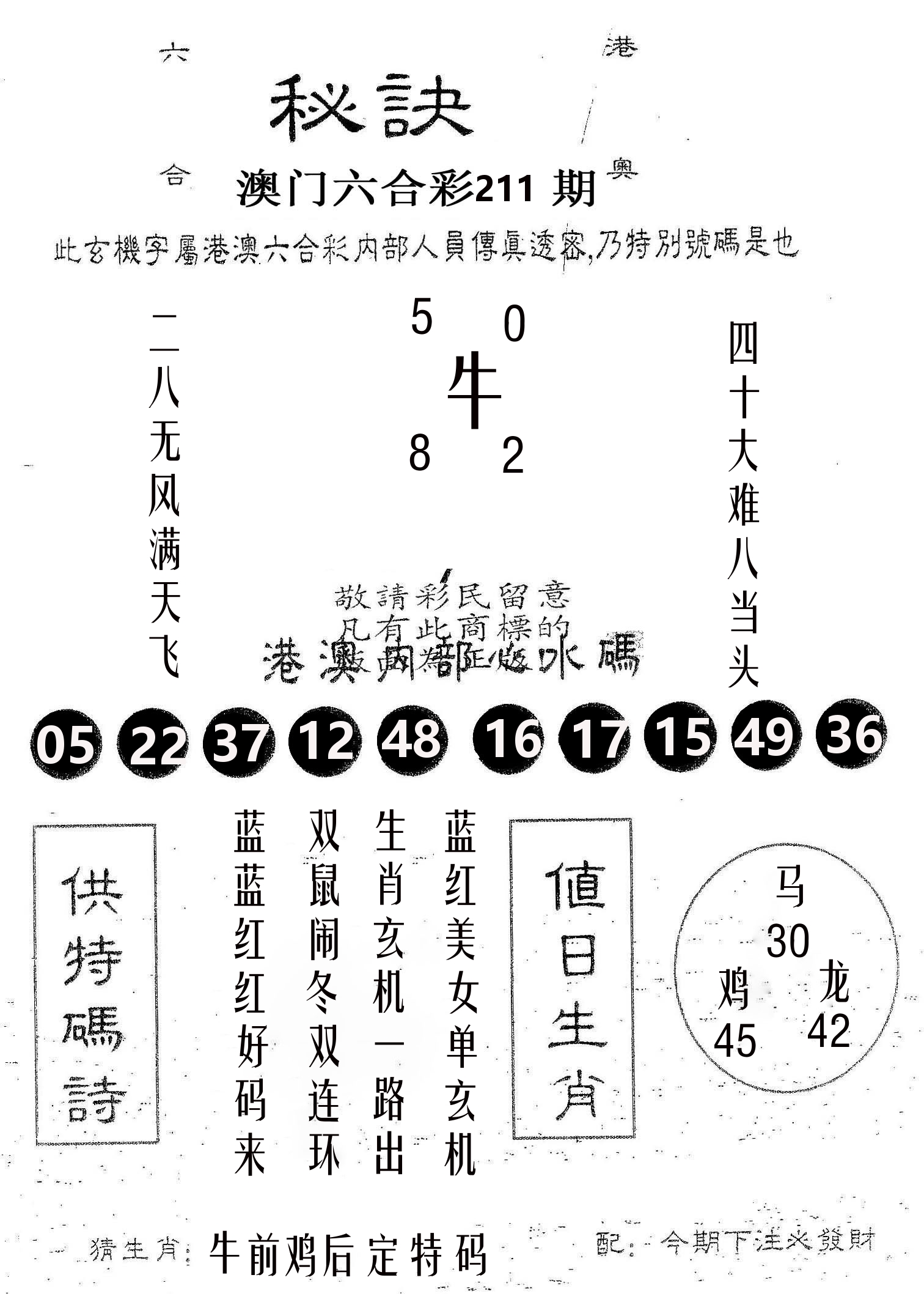 秘决 第211期