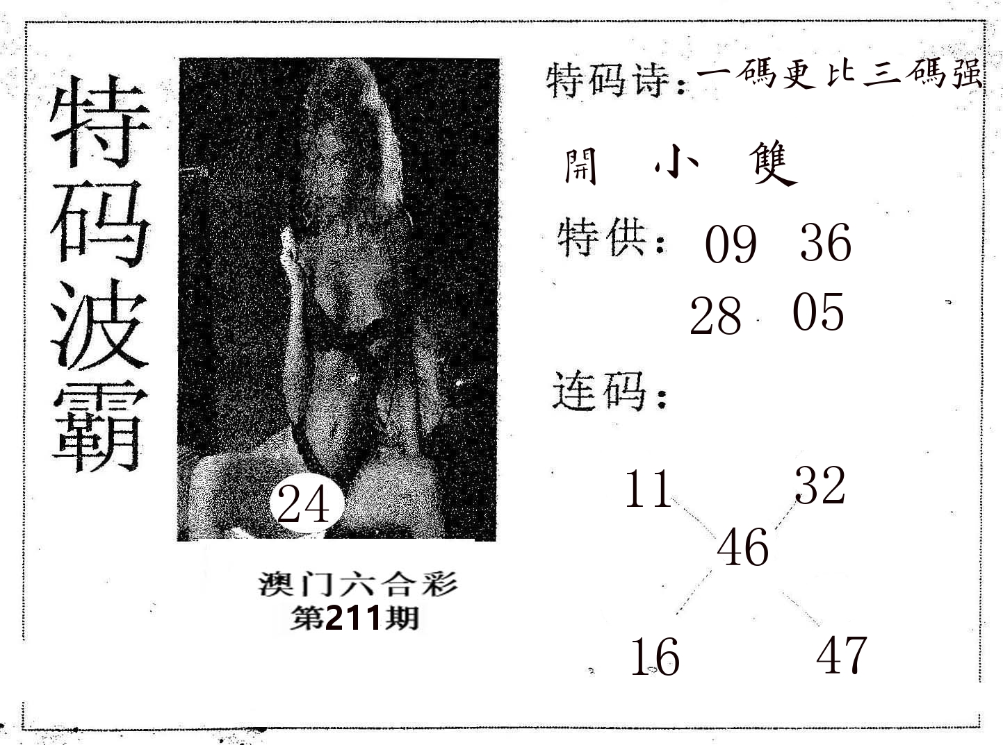 特码波霸 第211期