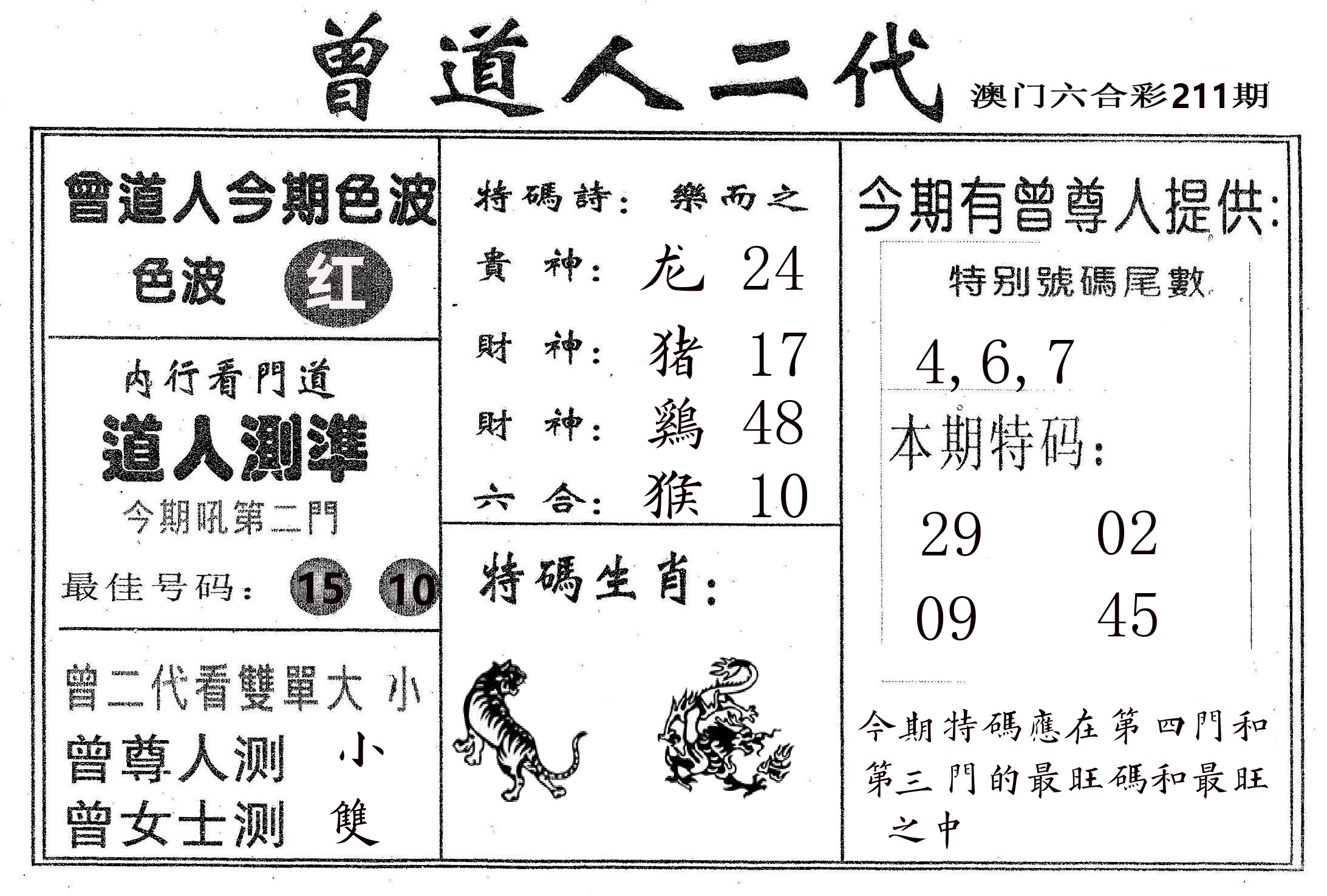 曾二代 第211期