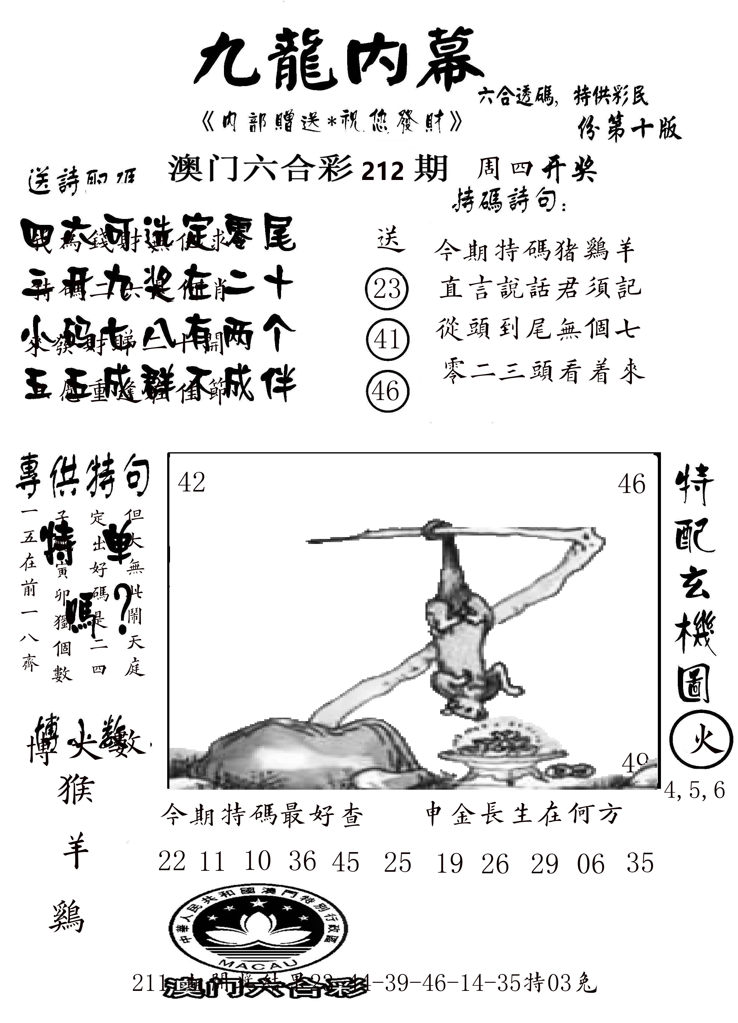 澳门传真2 第212期
