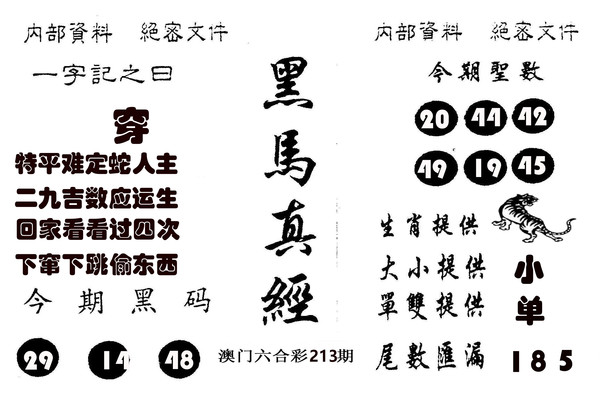 黑马真经 第213期