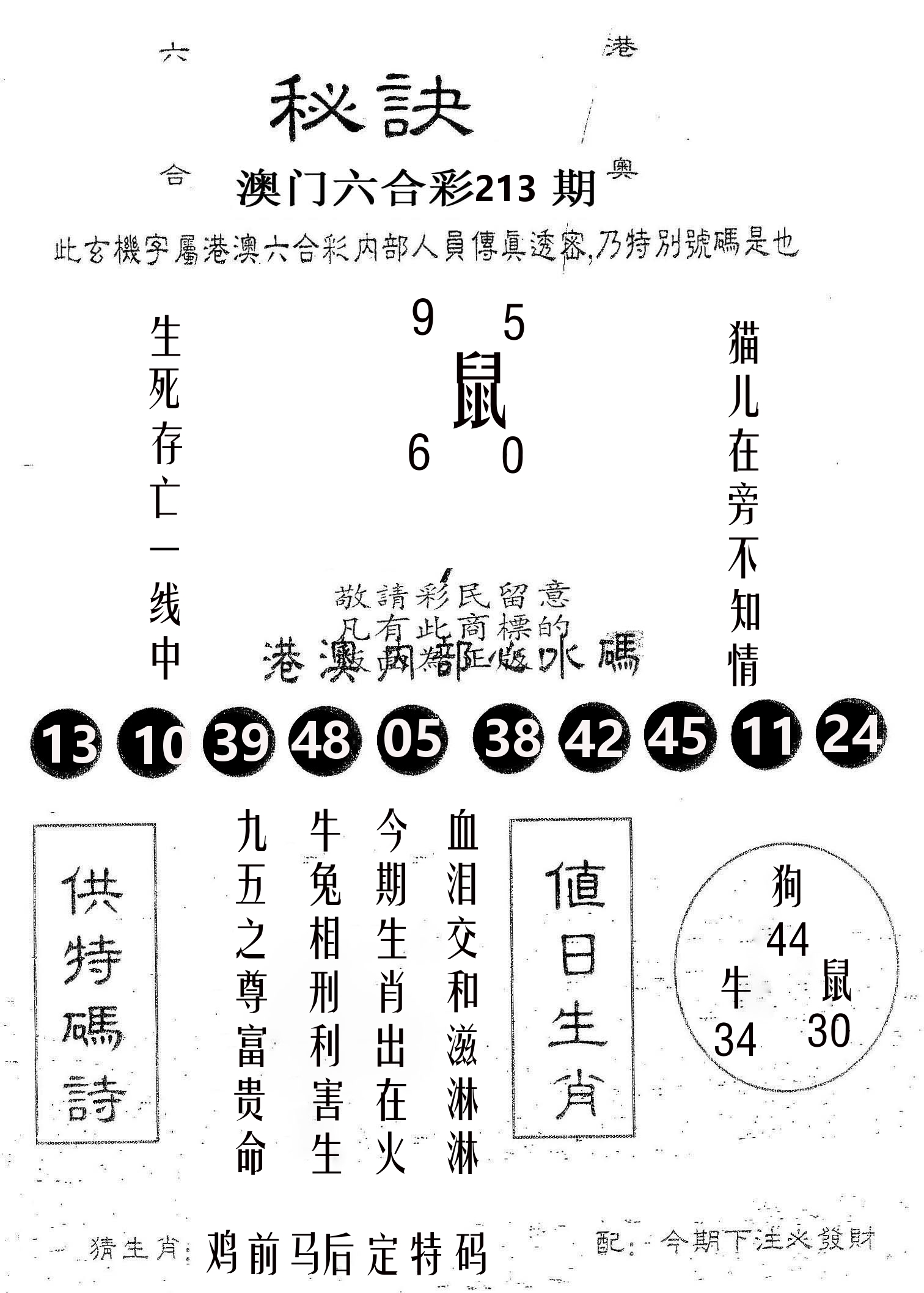 秘决 第213期