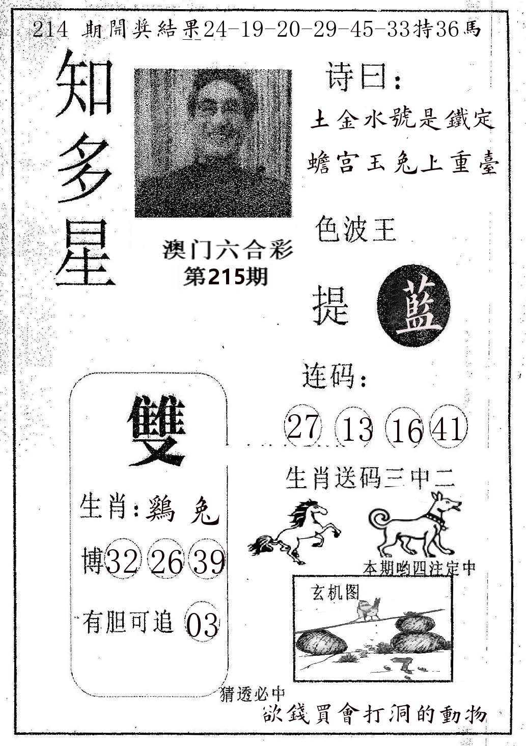 知多星 第215期