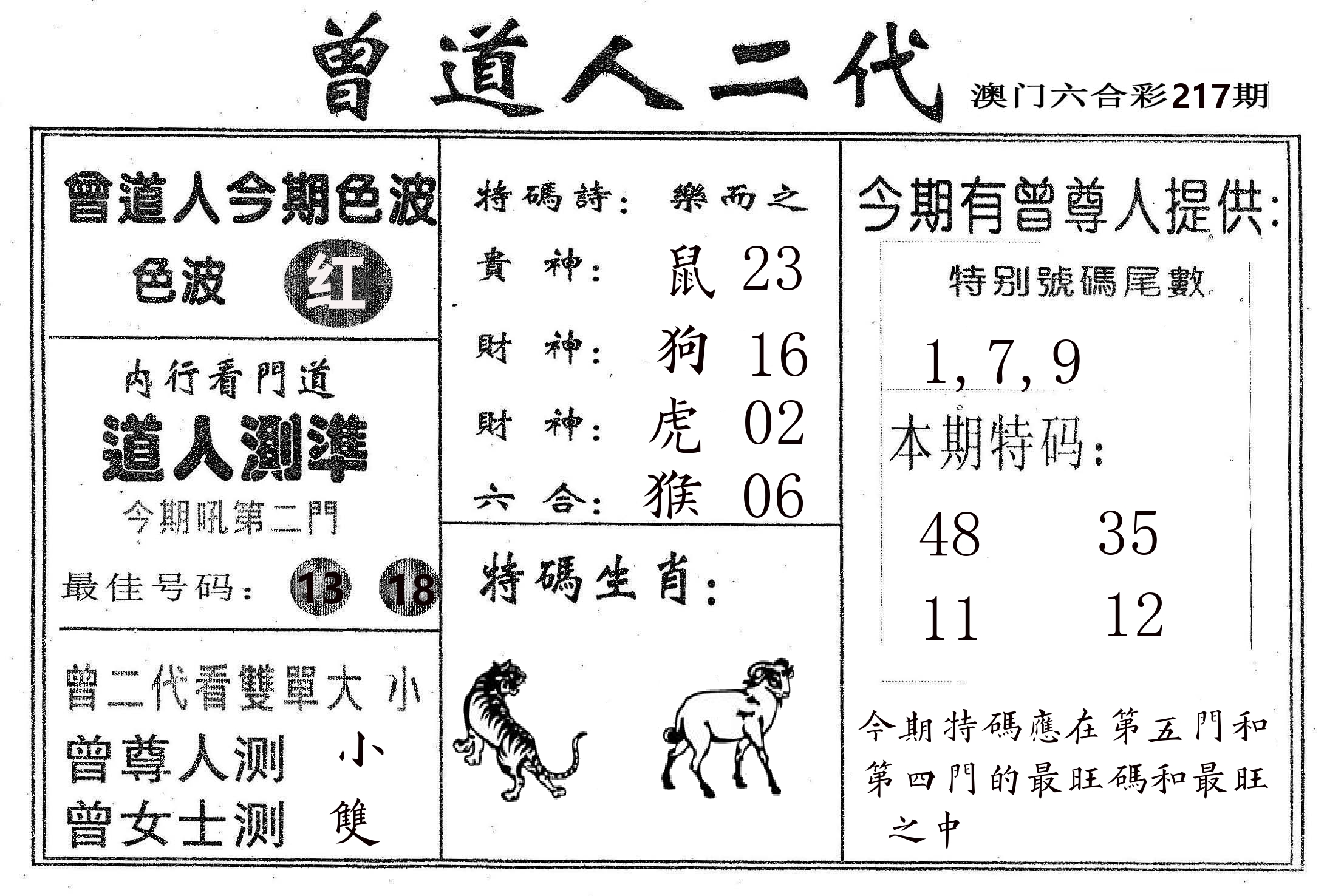 曾二代 第217期