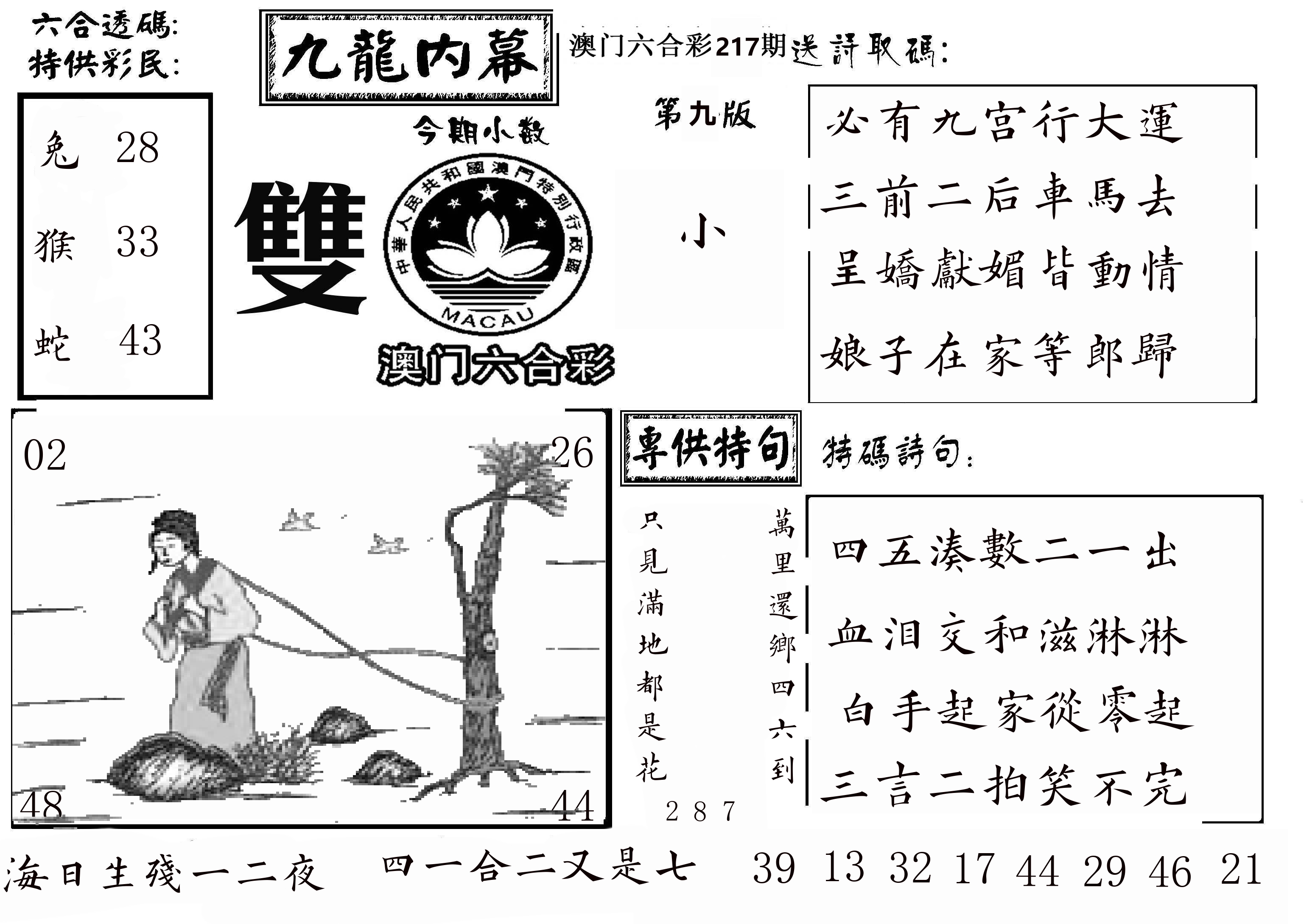澳门传真3 第217期