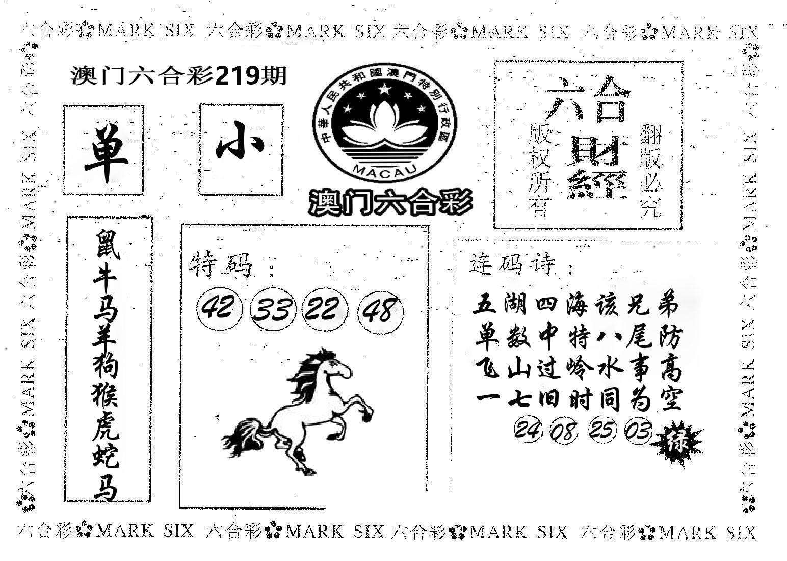 六合财经 第219期