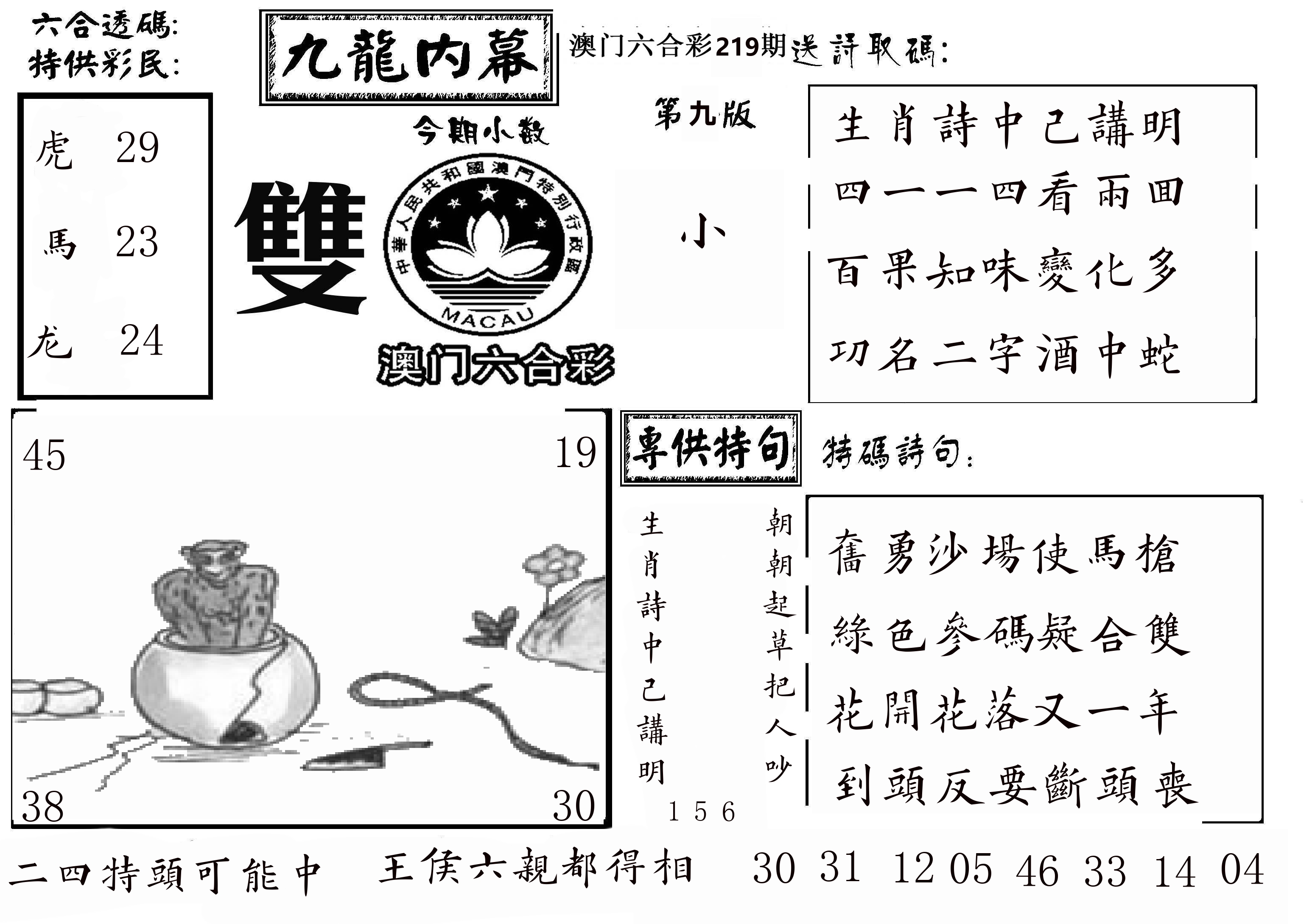 澳门传真3 第219期
