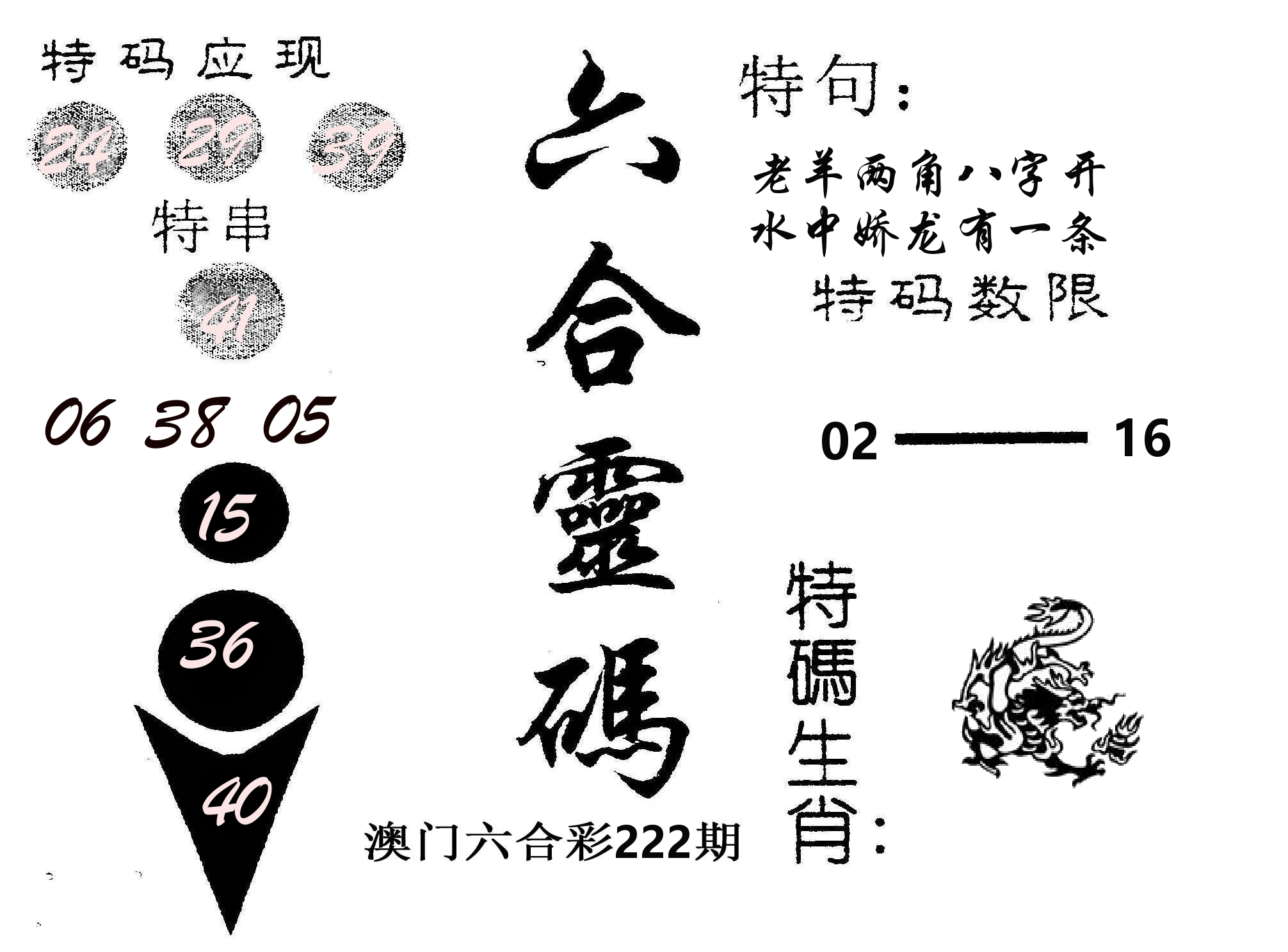 六合灵码 第222期
