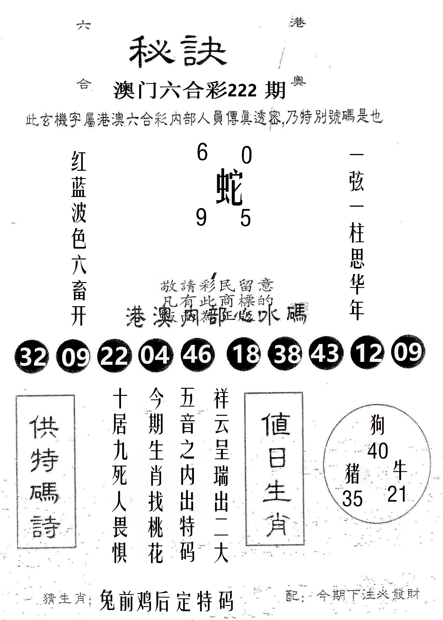 秘决 第222期