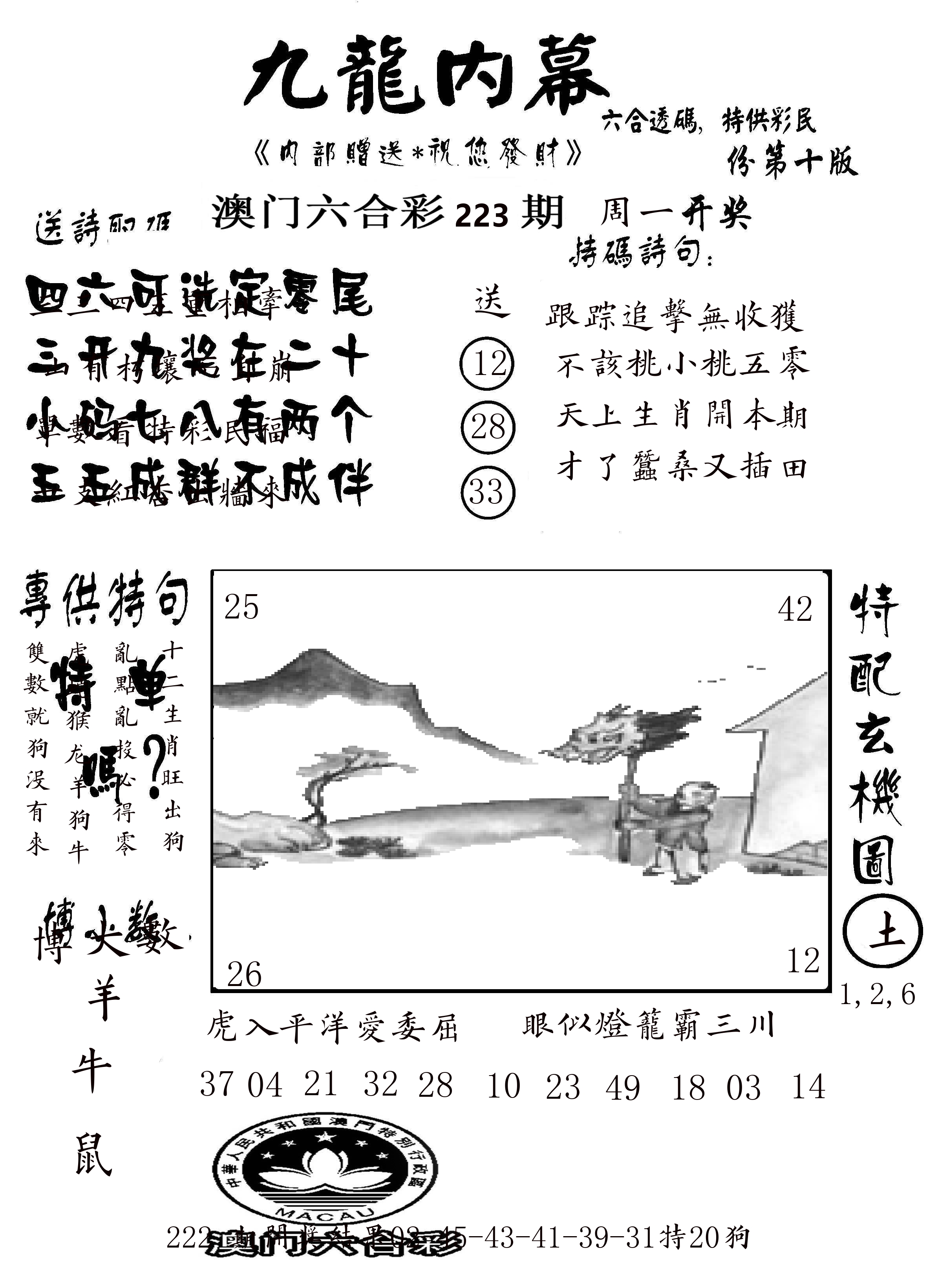 澳门传真2 第223期