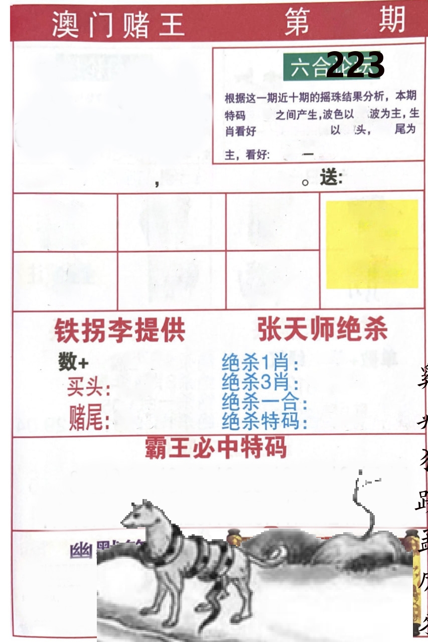 澳门堵王 第223期