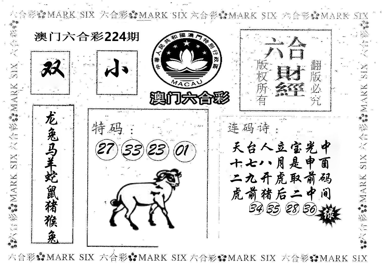 六合财经 第224期