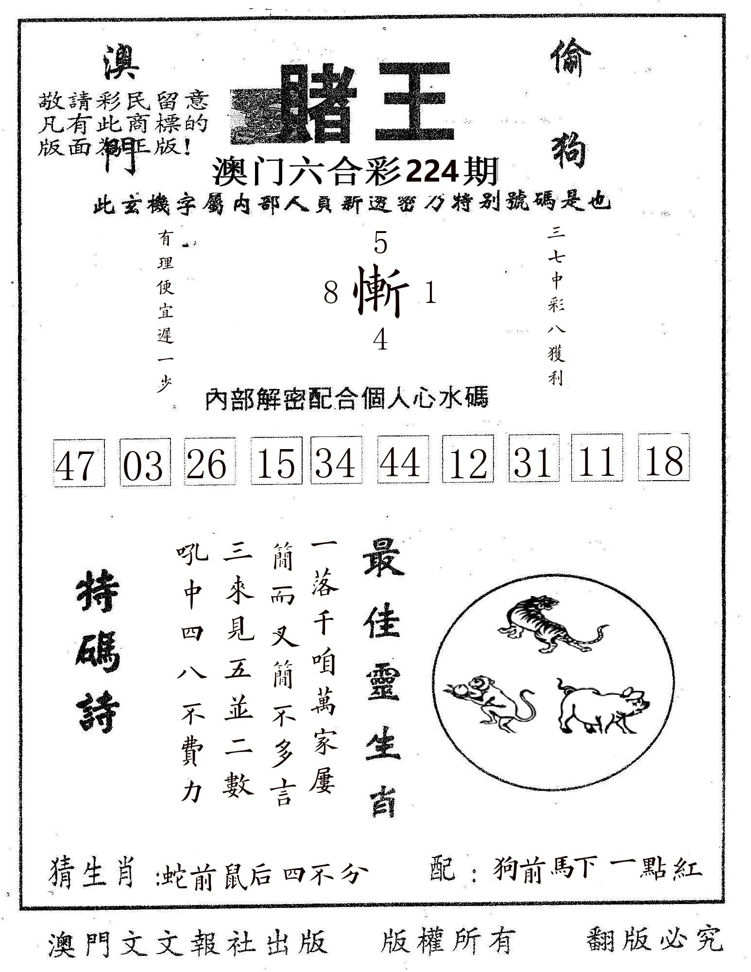 赌王 第224期