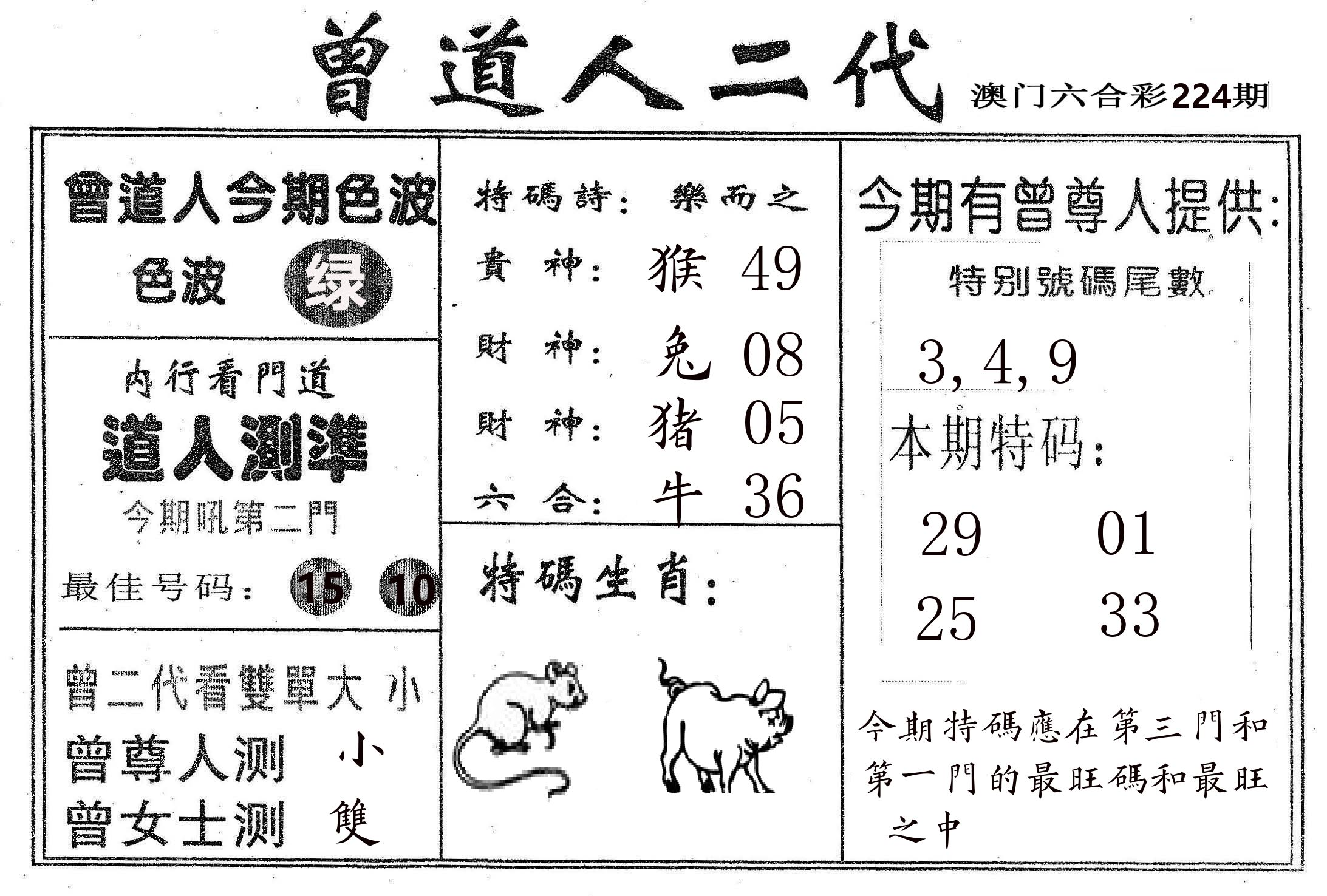 曾二代 第224期