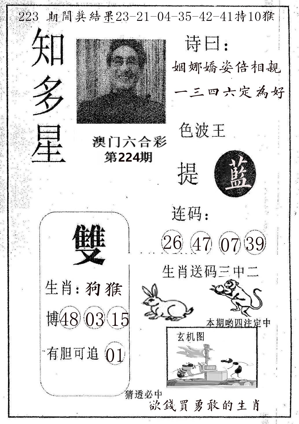知多星 第224期