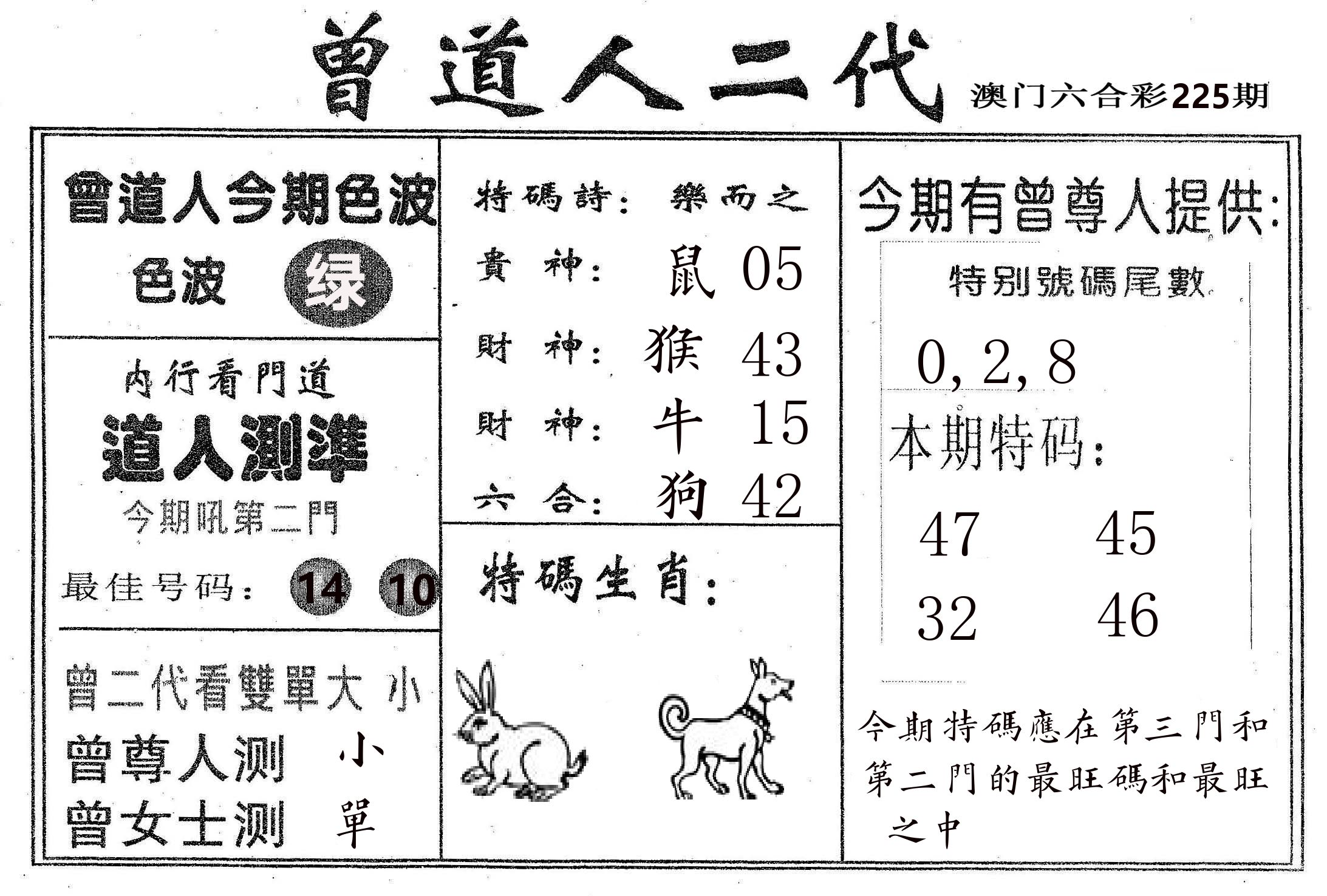 曾二代 第225期