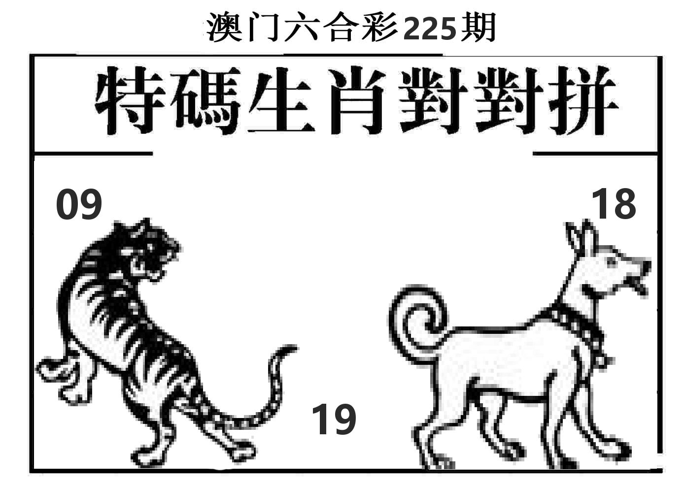 特码生肖对对拼 第225期