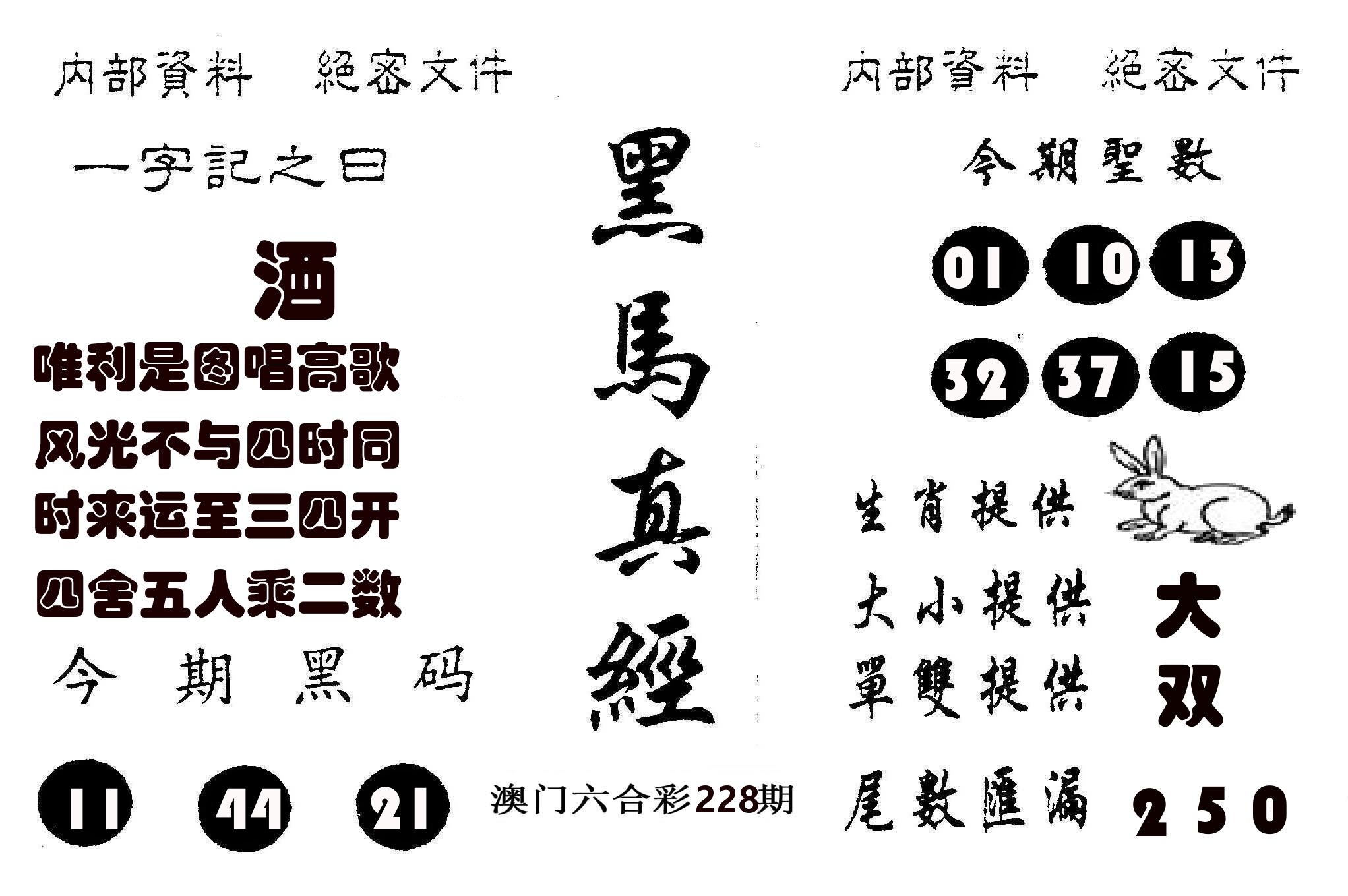 黑马真经 第228期
