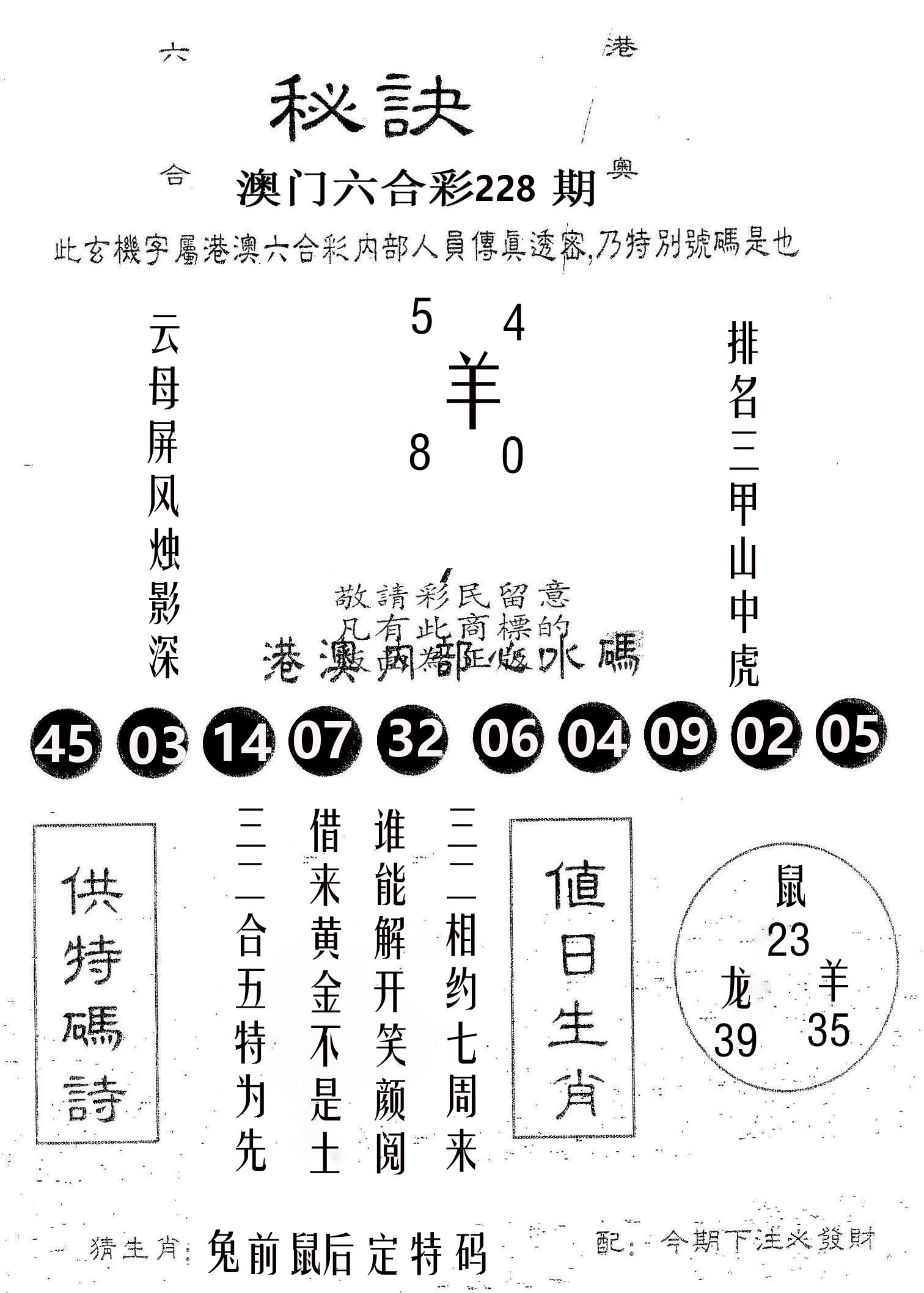 秘决 第228期