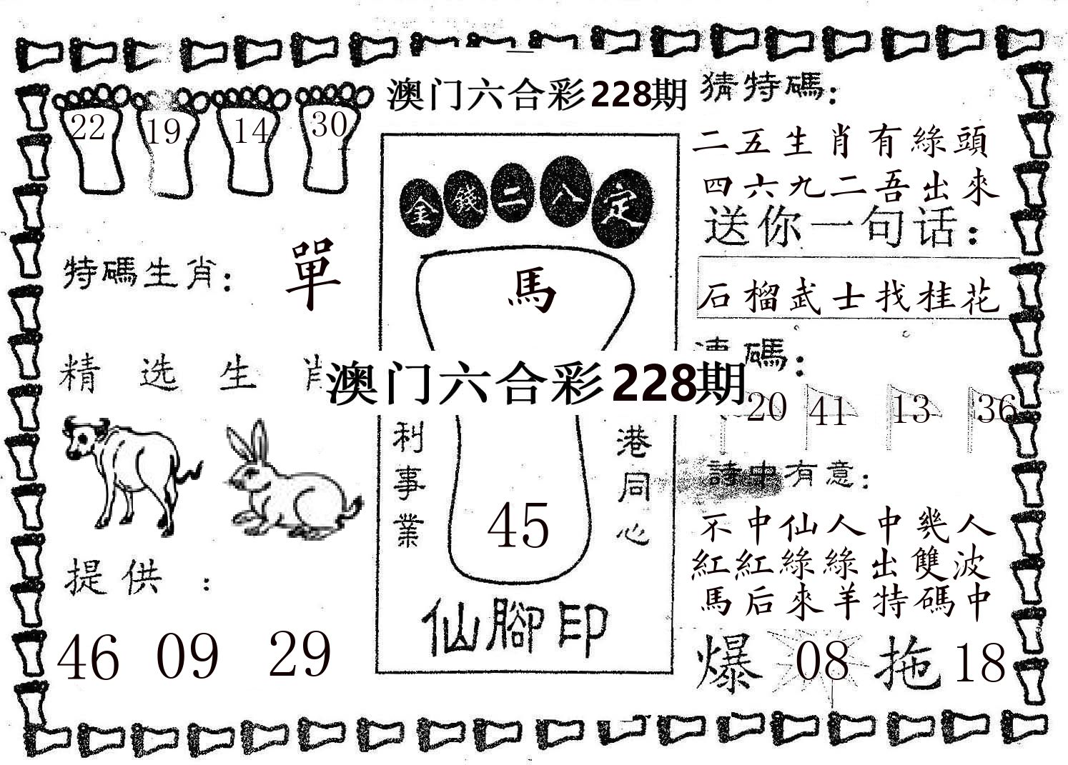 仙脚印 第228期