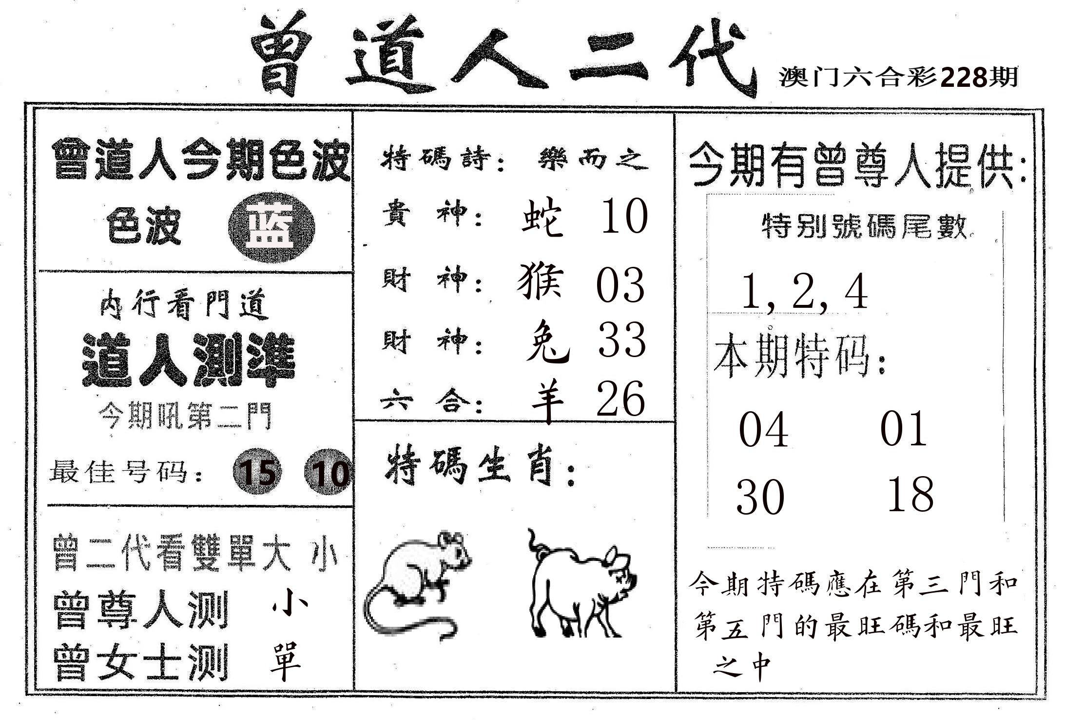曾二代 第228期
