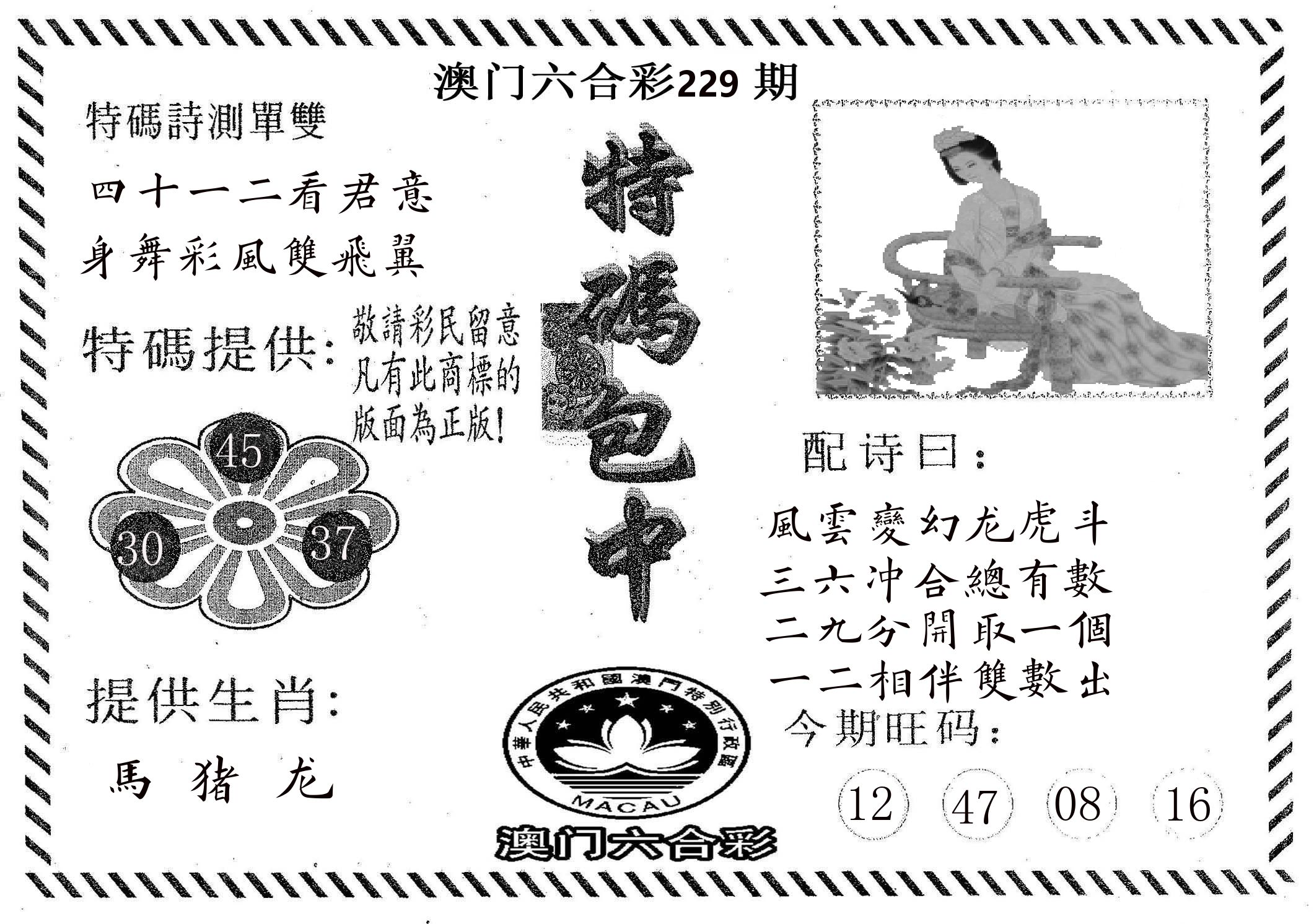 特码包中 第229期