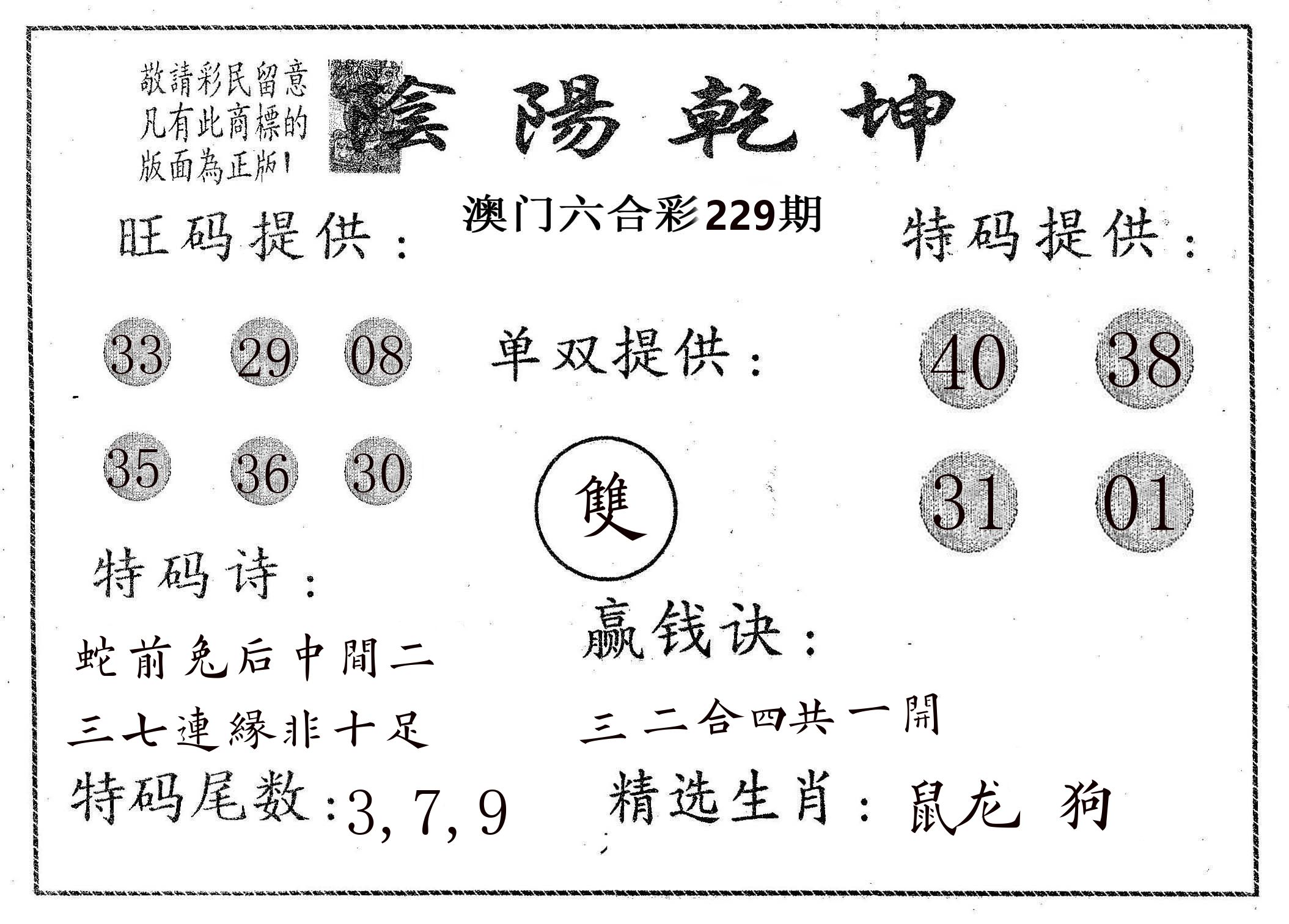 阴阳乾坤 第229期