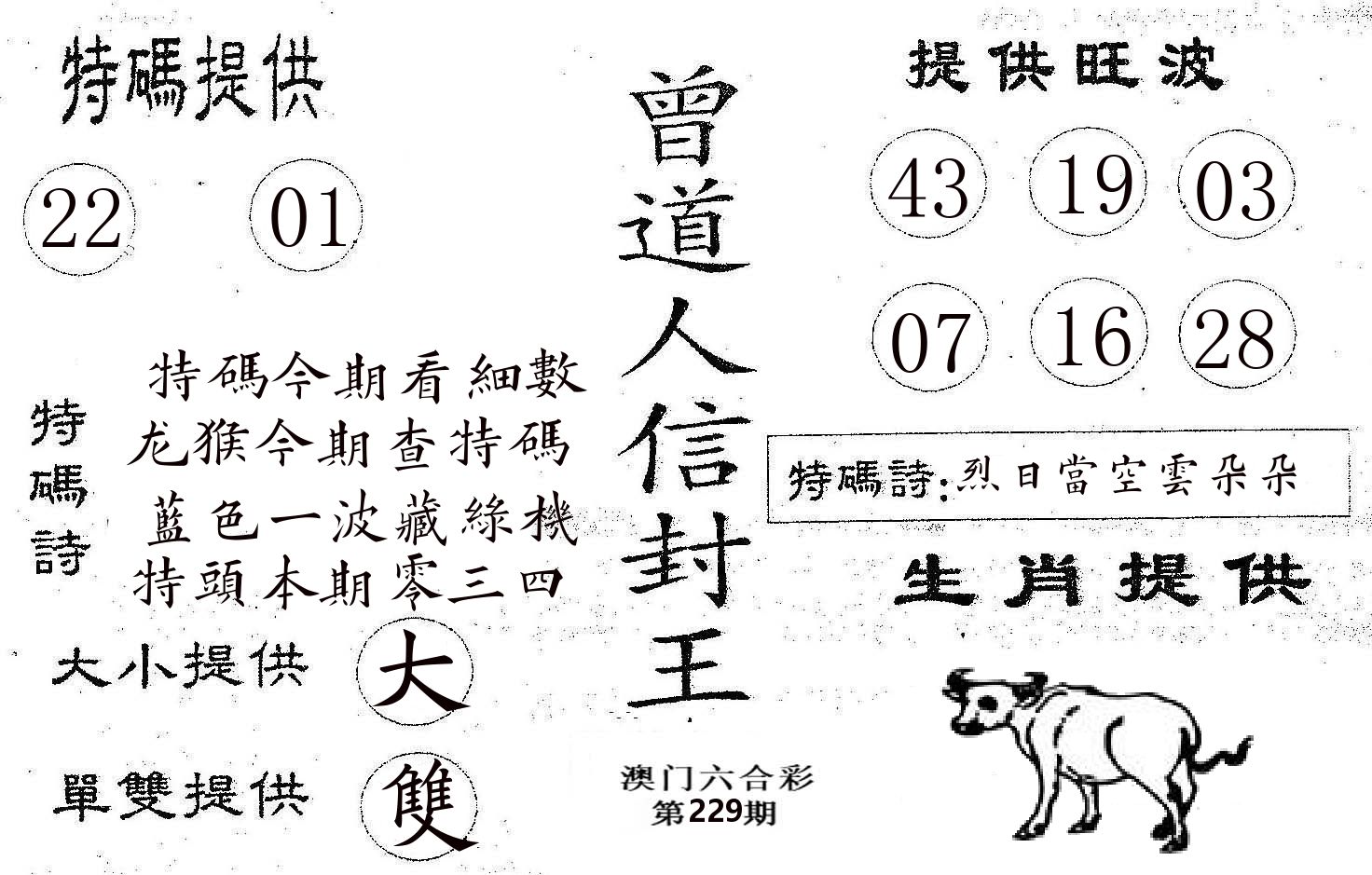 曾信封王 第229期