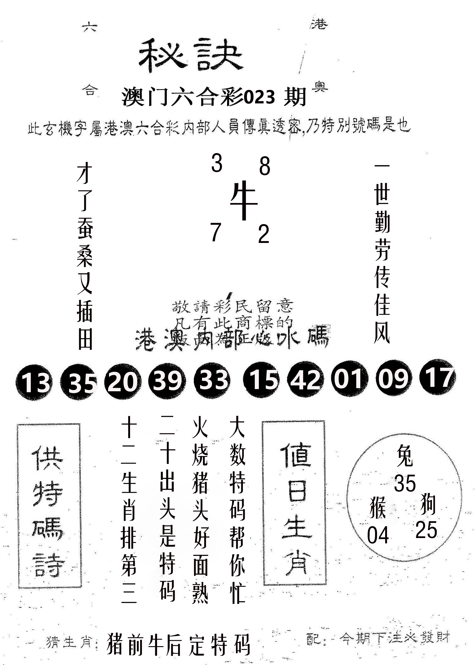 秘决 第23期