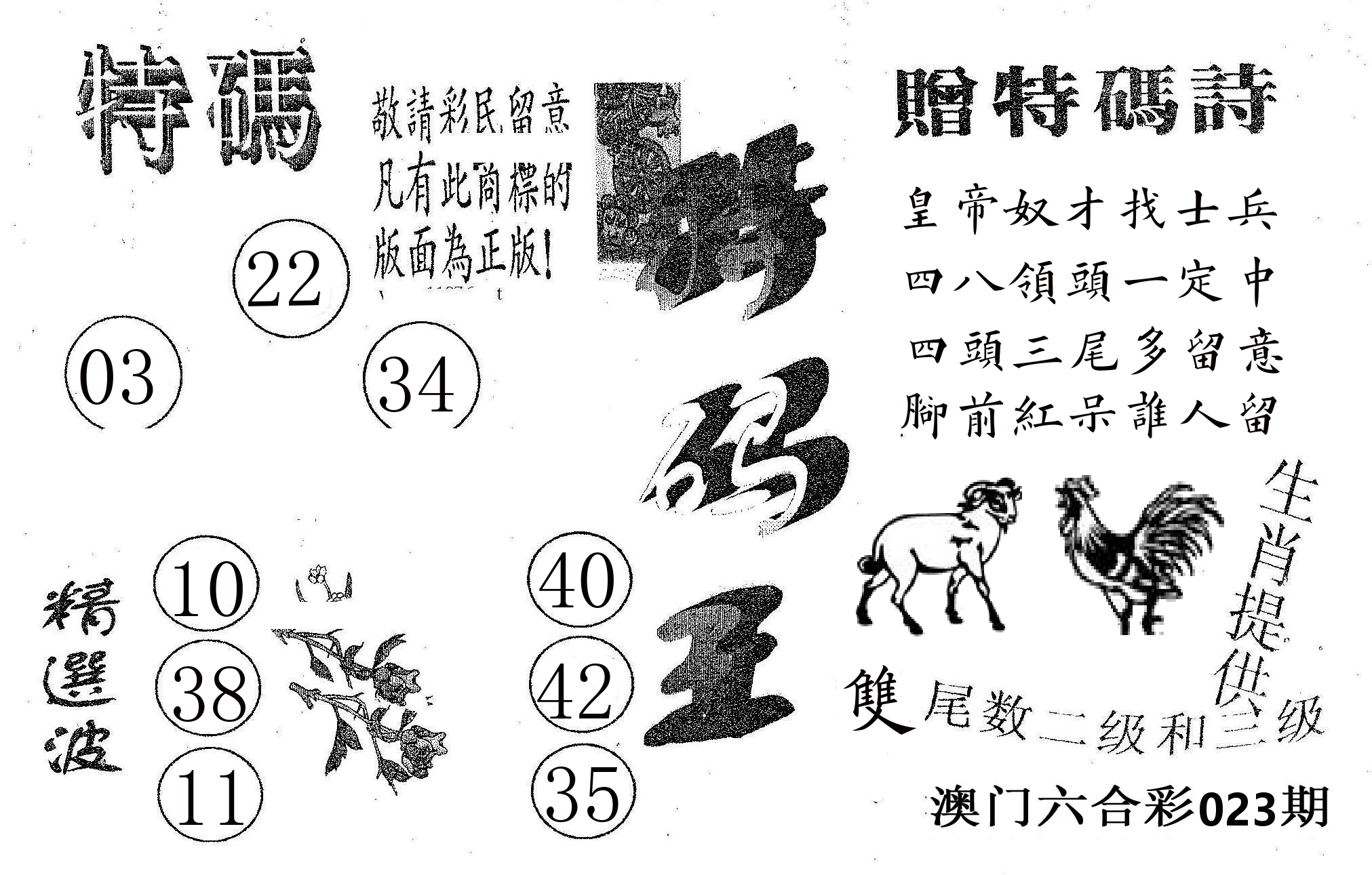 特码王A 第23期