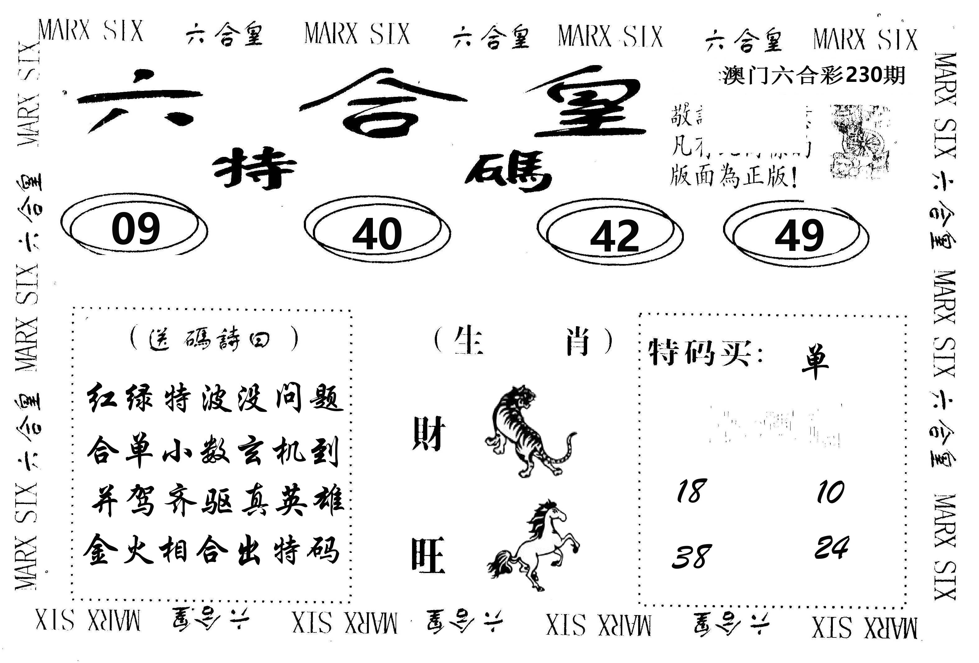 六合皇 第230期