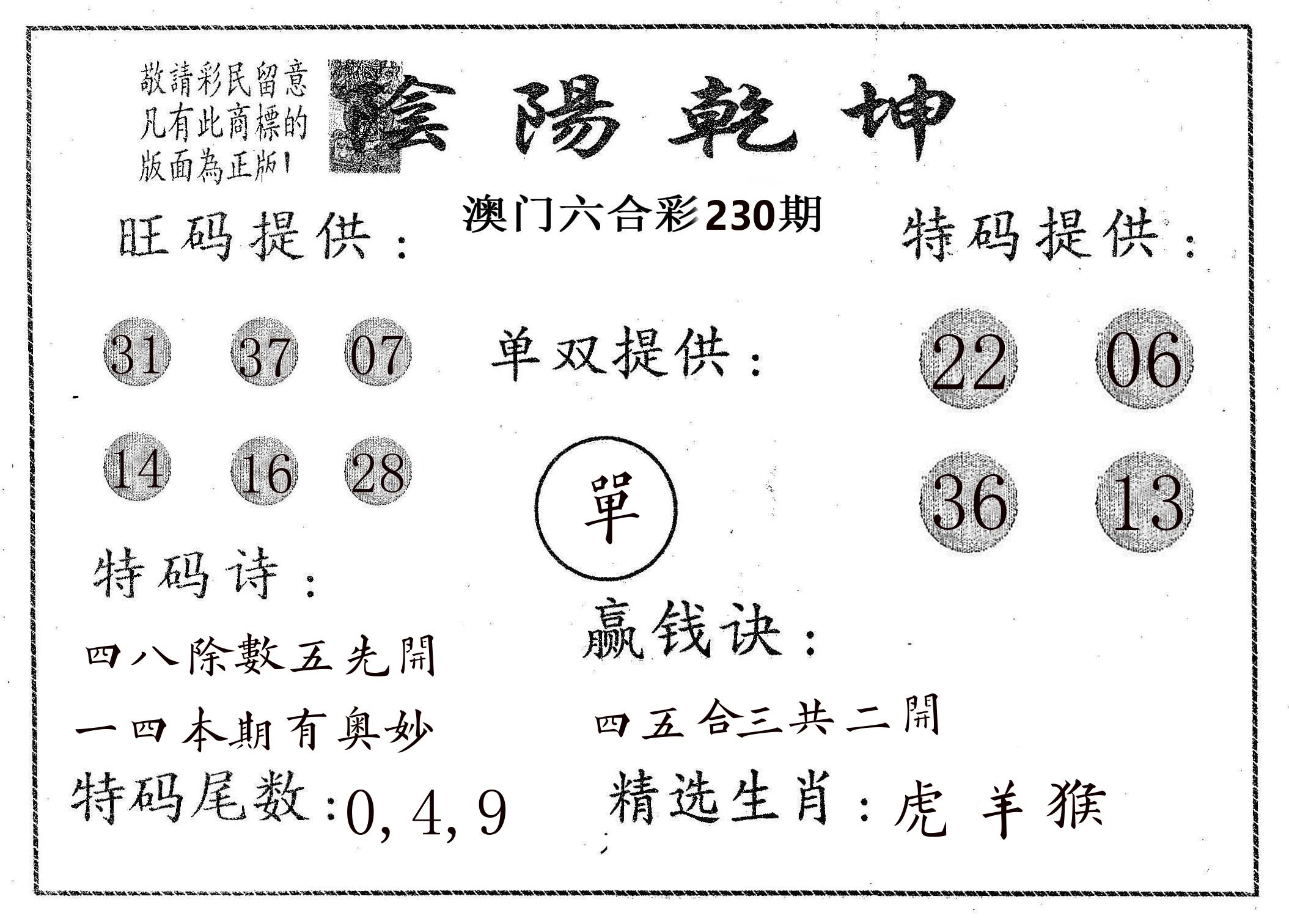 阴阳乾坤 第230期