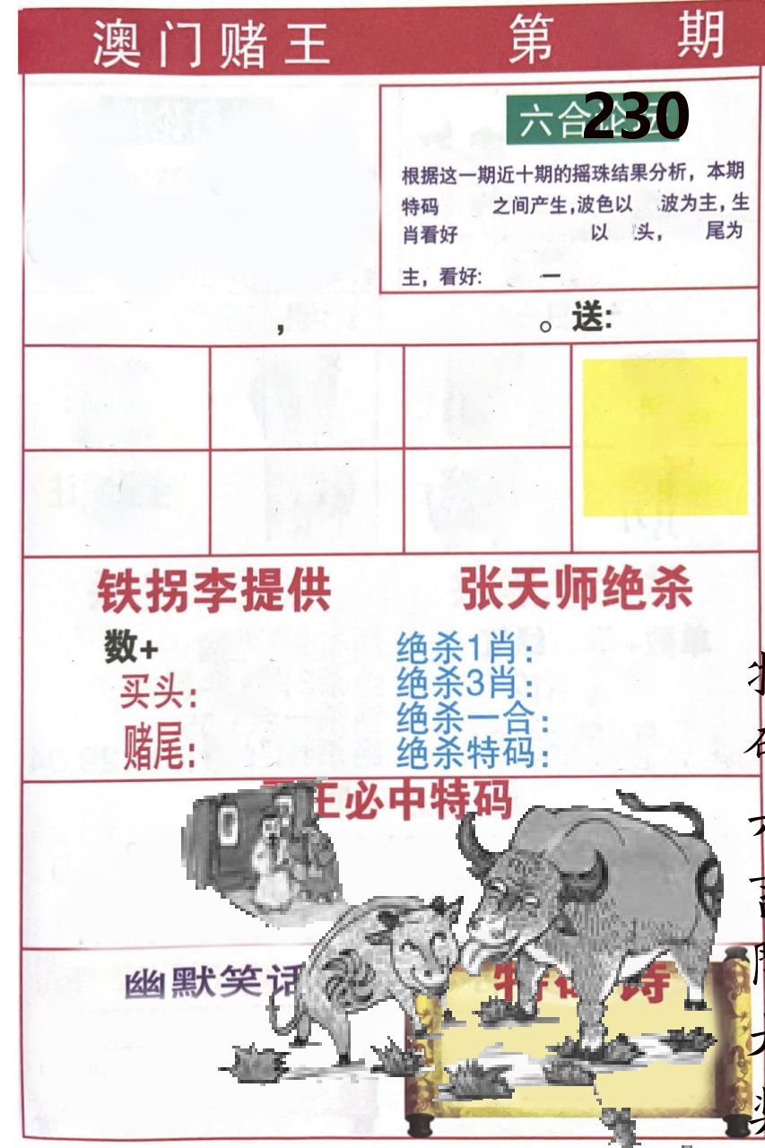 澳门堵王 第230期