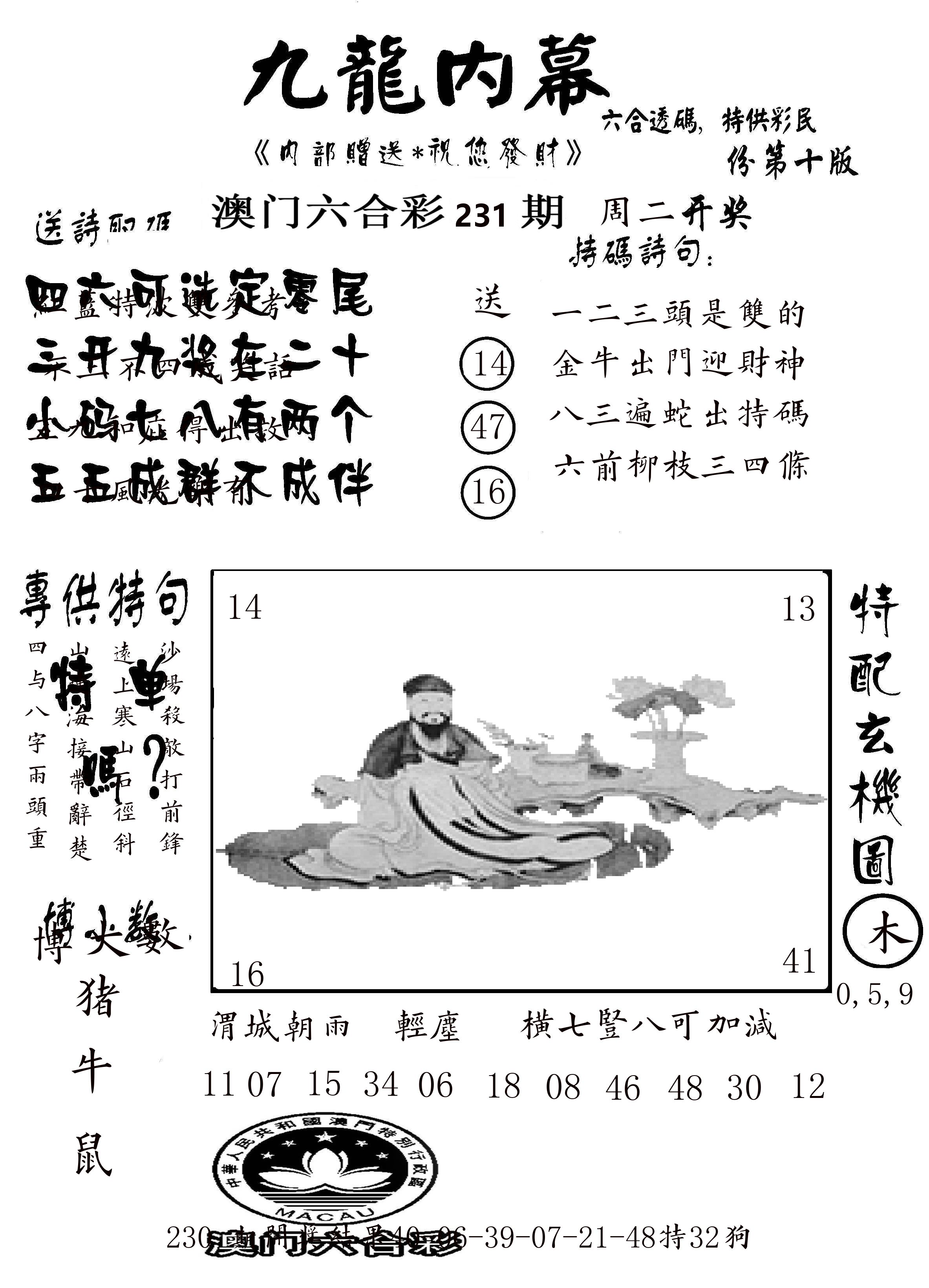 澳门传真2 第231期