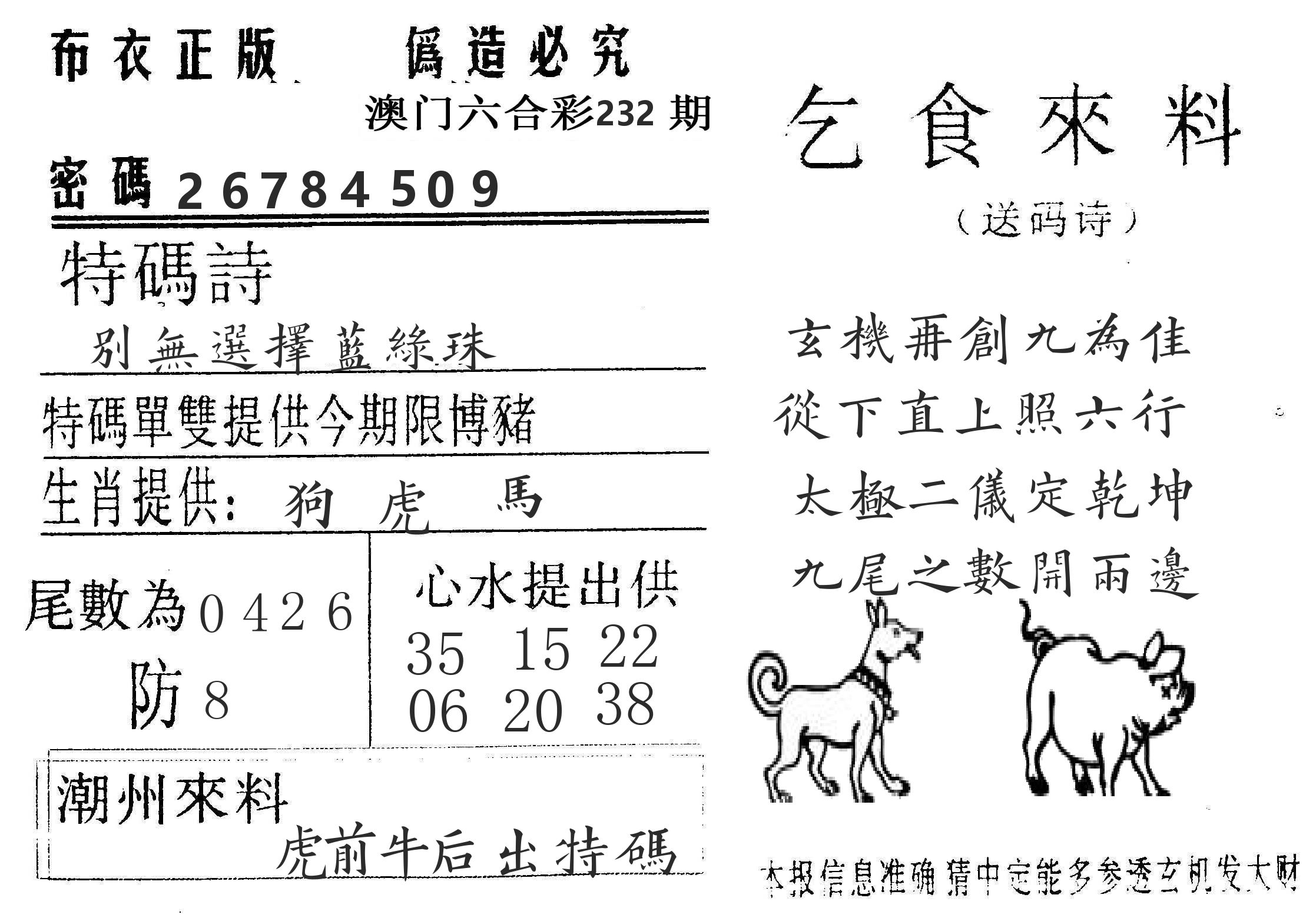 千禧码王 第232期